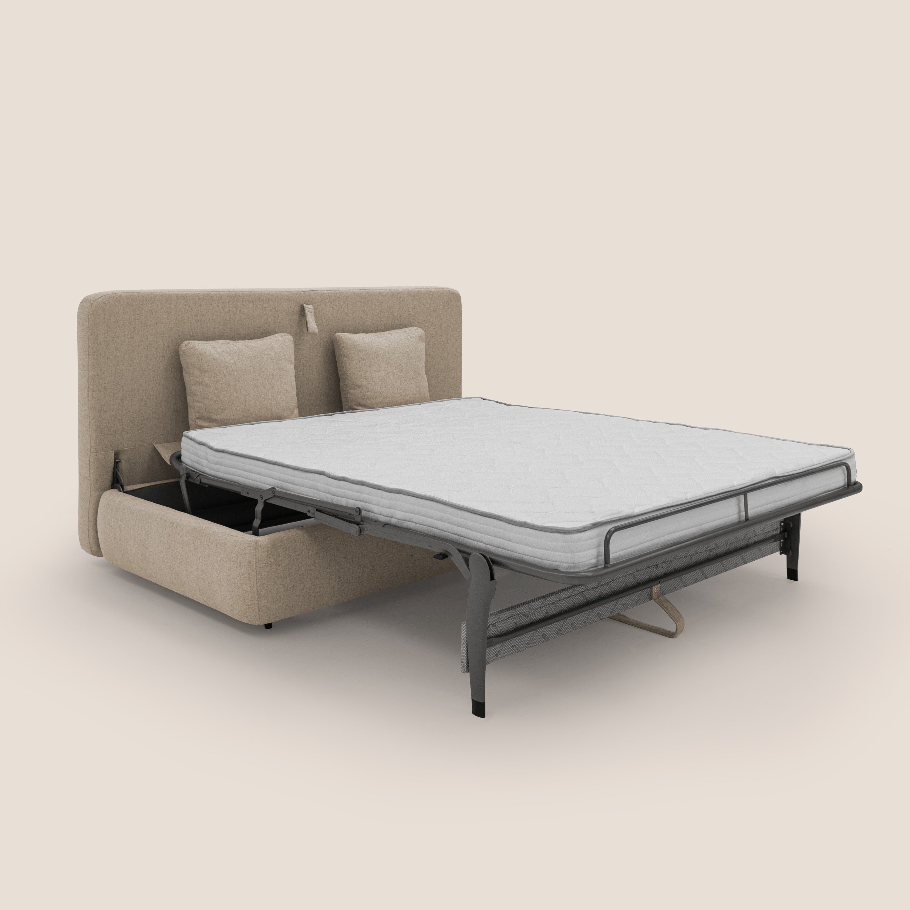 Gransasso Divano letto matrimoniale dal DESIGN innovativo in tessuto impermeabile T03 beige - divani.store