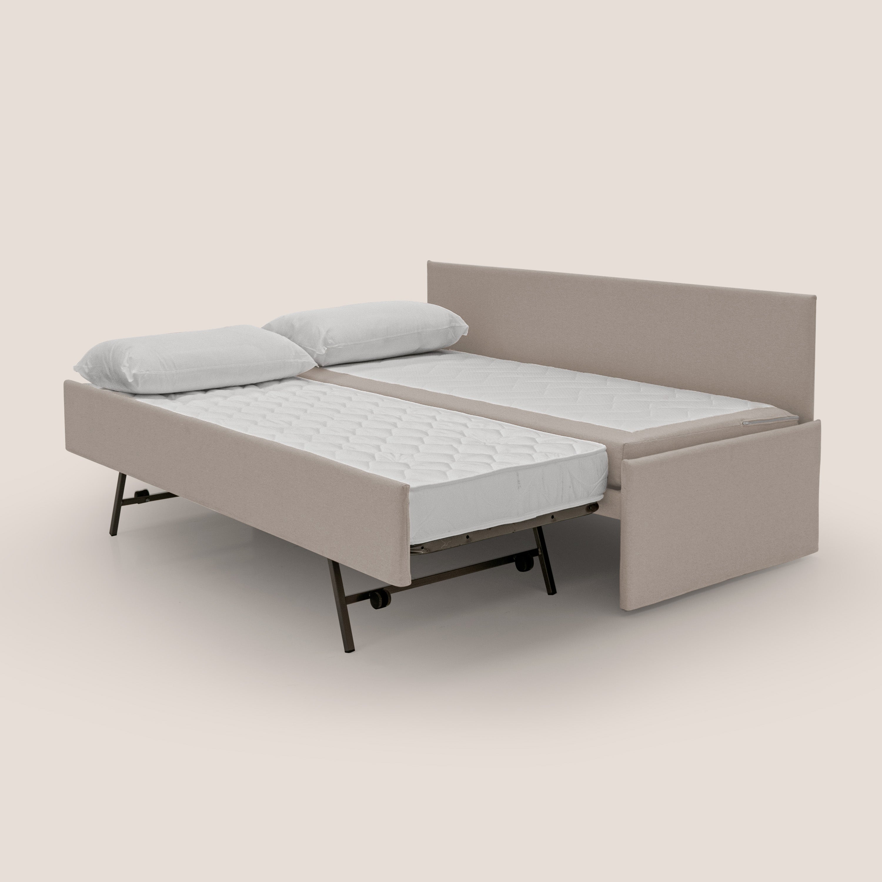 Naviglio Divano duplex con doppio letto in tessuto simil cotone impermeabile T13 panna - divani.store