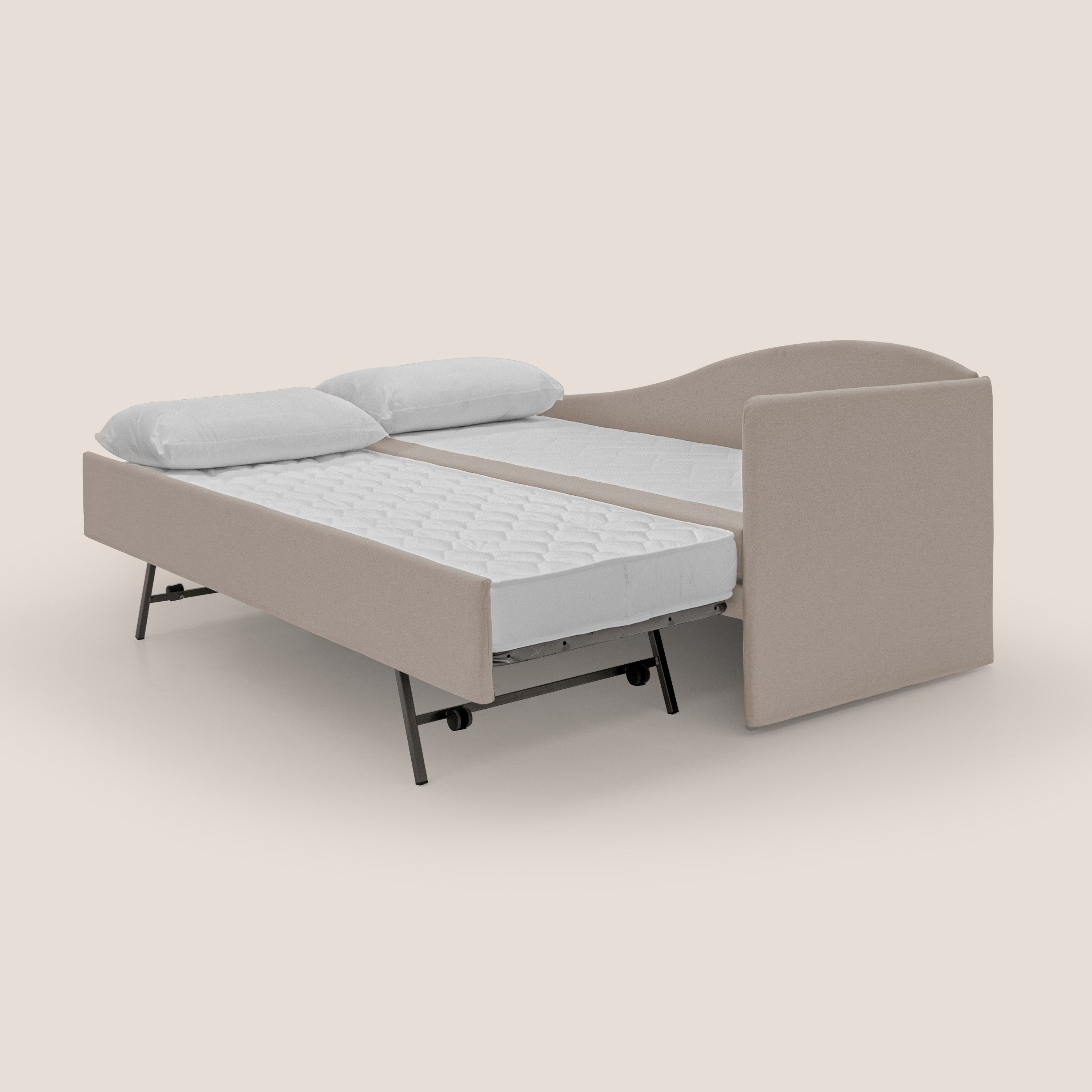 Nolo Divano duplex con doppio letto in tessuto simil cotone impermeabile T13 panna - divani.store