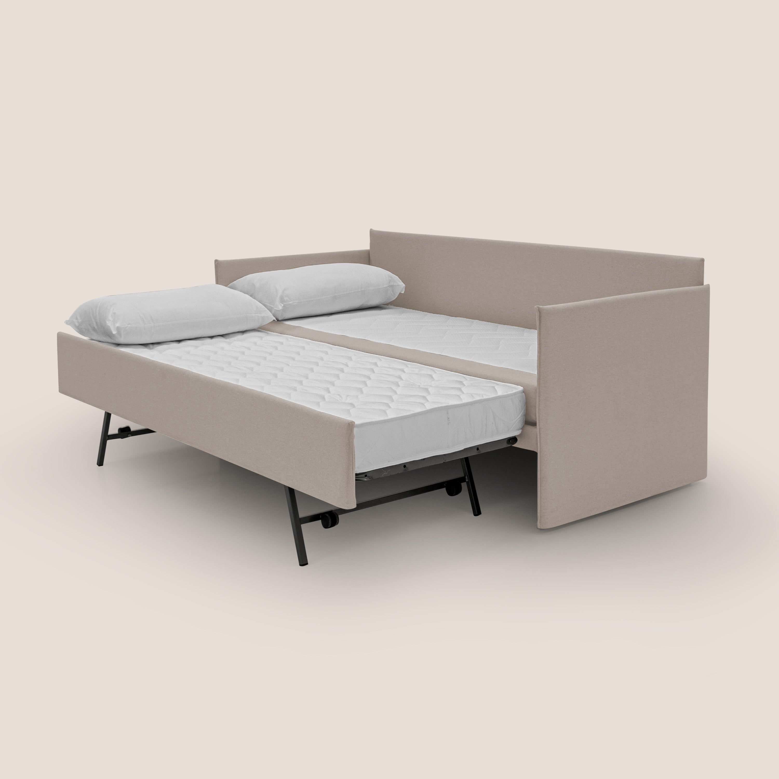 Brera Divano duplex con doppio letto in tessuto simil cotone impermeabile T13 panna - divani.store