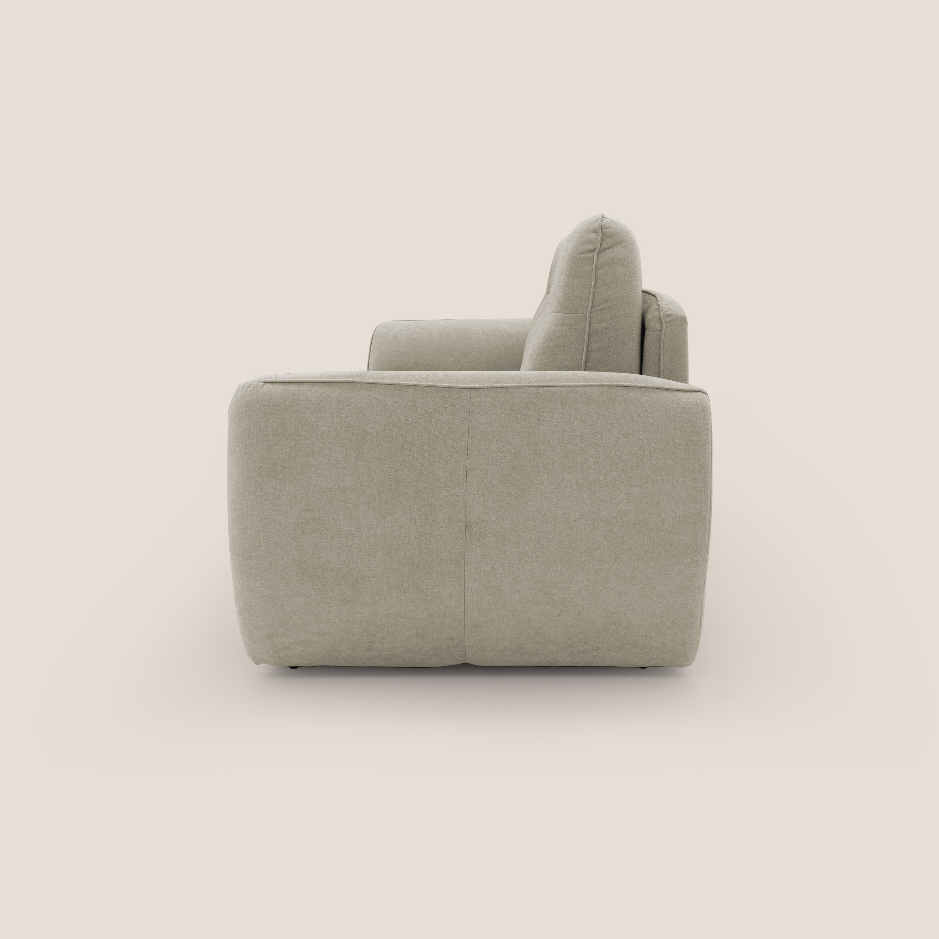 Zeus Divano letto scandinavo con schienale alto in tessuto impermeabile T02 panna - divani.store
