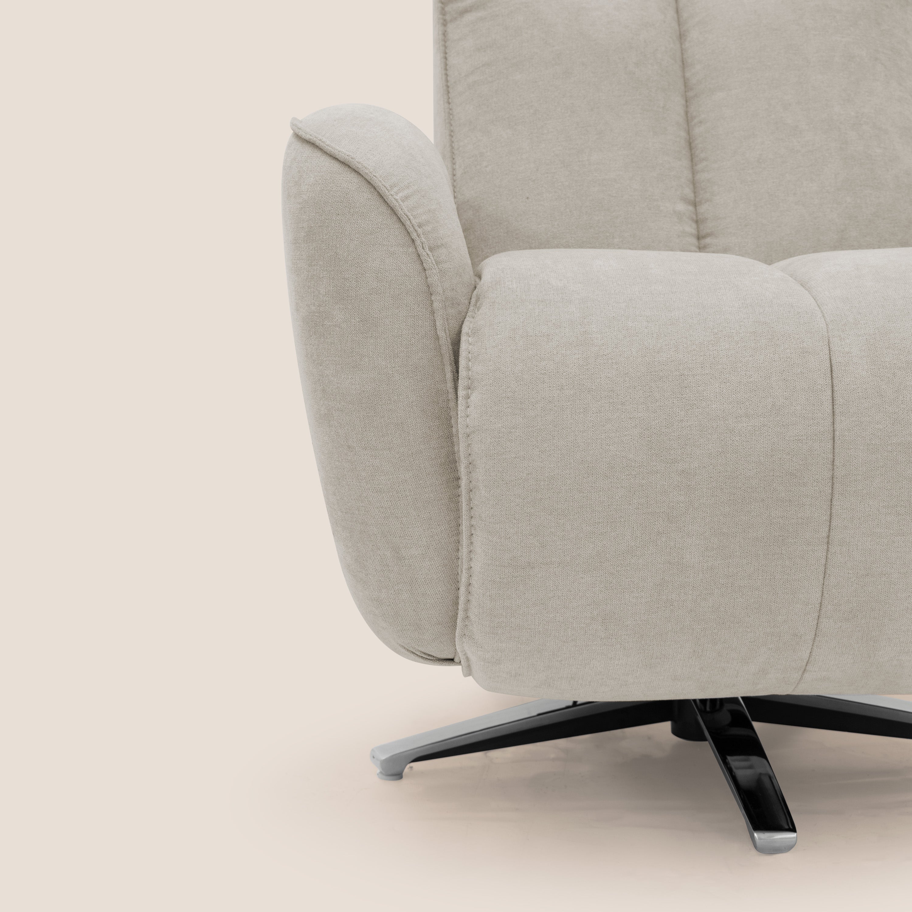 EVA Poltroncina RELAX in morbido tessuto impermeabile T02 panna - divani.store