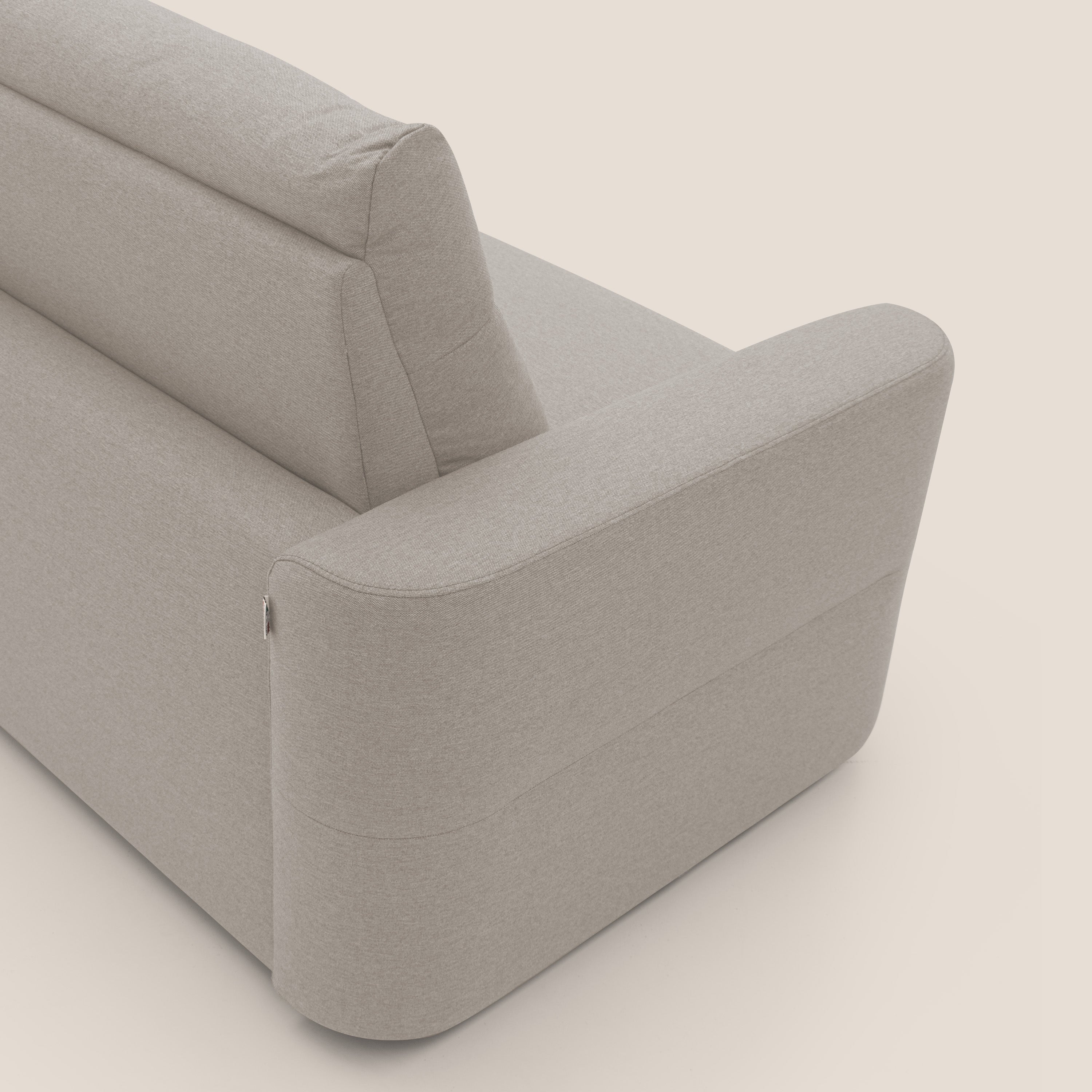 Cupido Divano letto materasso H18 cm e schienale alto in tessuto impermeabile simil cotone T13 panna - divani.store