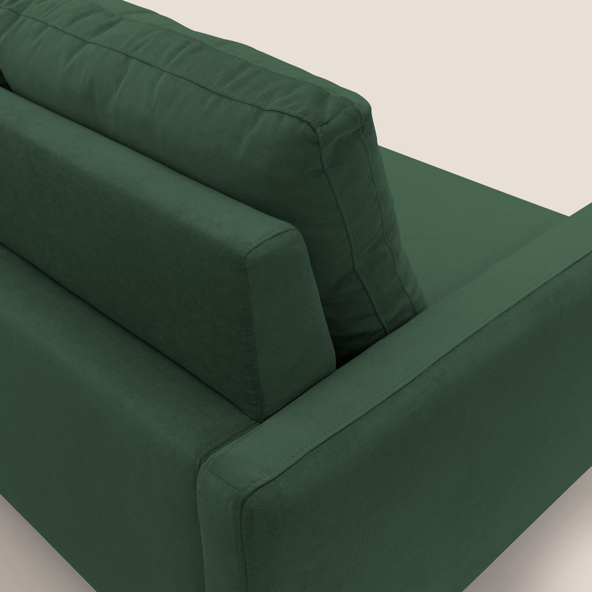 Matisse divano a 3 sedute allungabili e schienali in piuma d'oca in tessuto smacchiabile T17 verde - divani.store