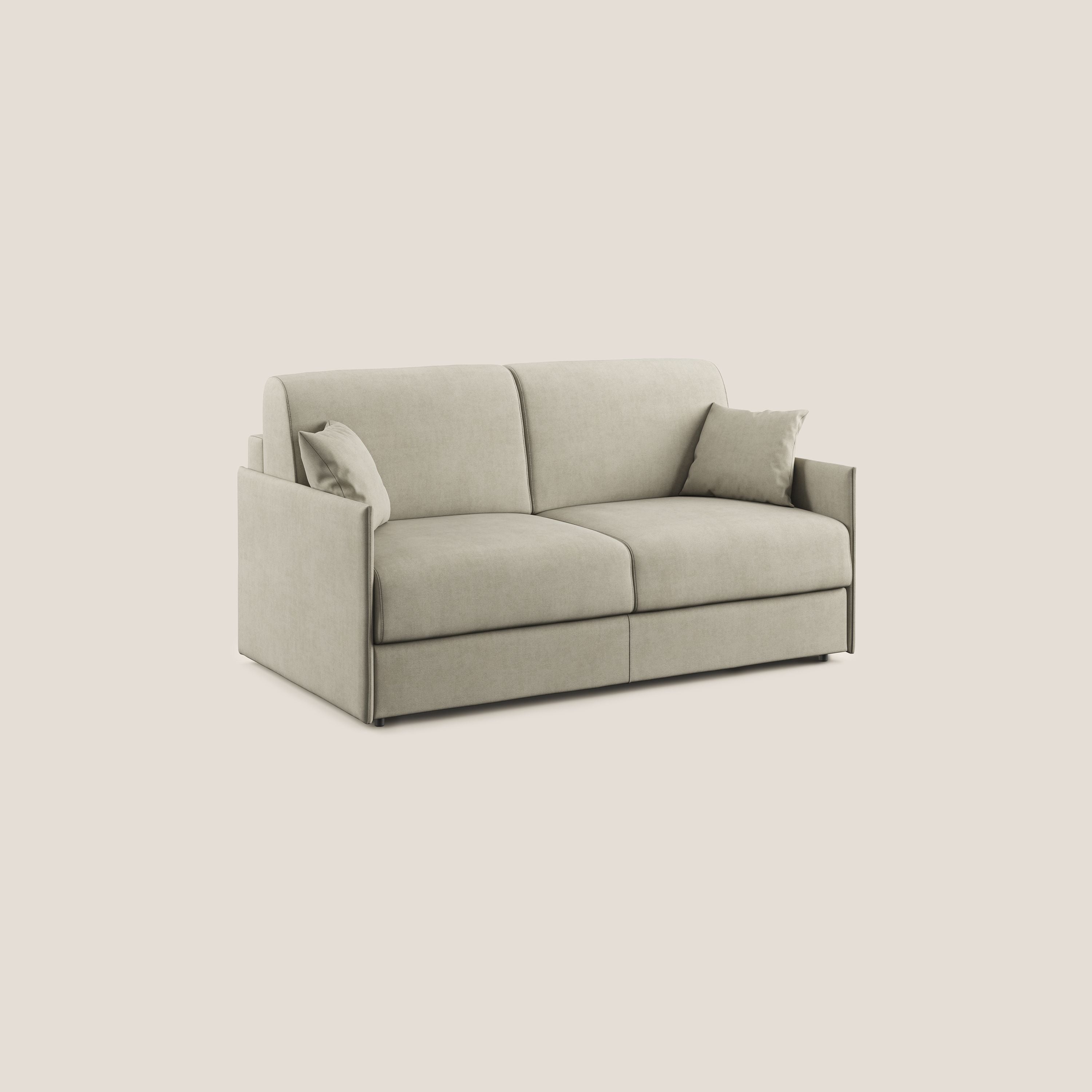 Evans Divano letto in morbido tessuto impermeabile T02 panna - divani.store