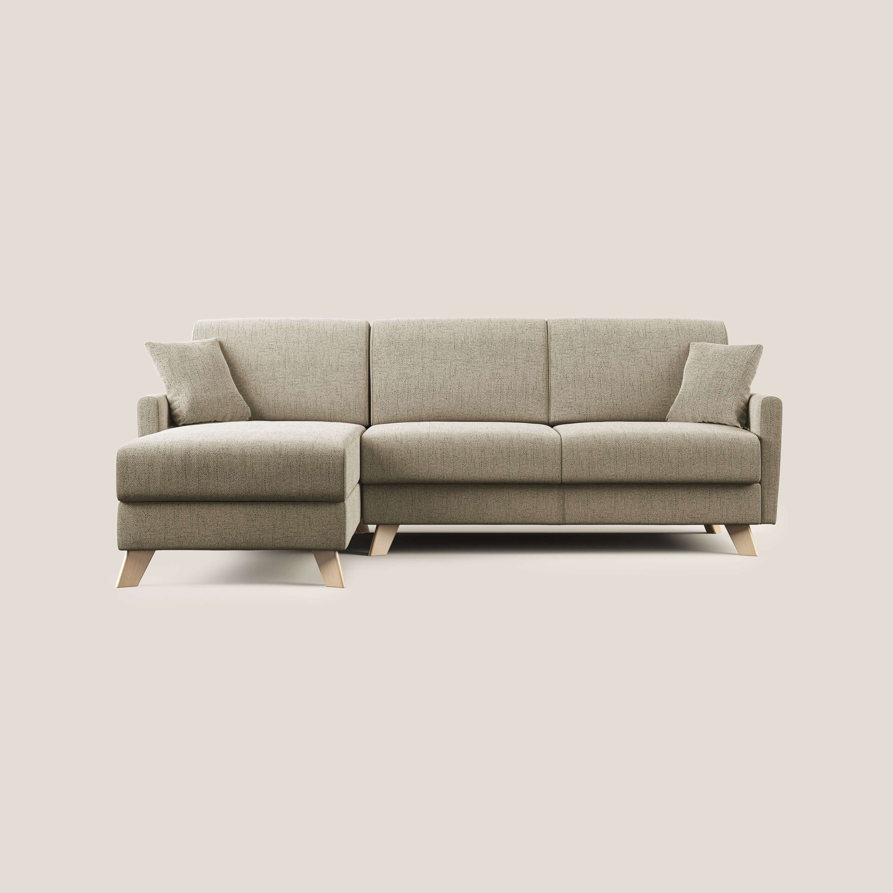 Edgar divano letto angolare in tessuto felis impermeabile T03 beige - divani.store