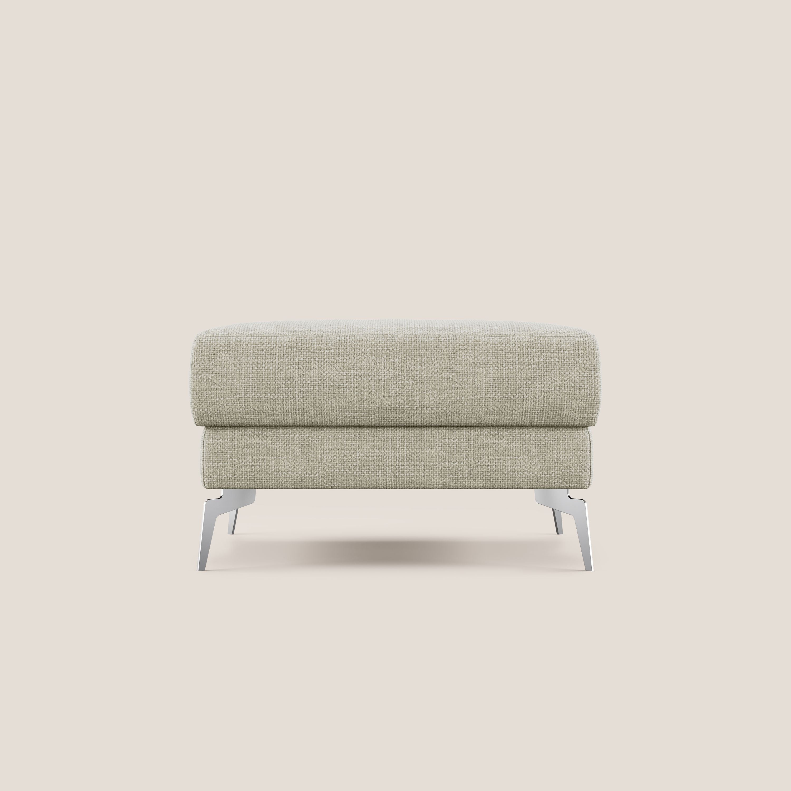 Star Pouf con piedini alti in tessuto impermeabile morbido intreccio T06 panna - divani.store