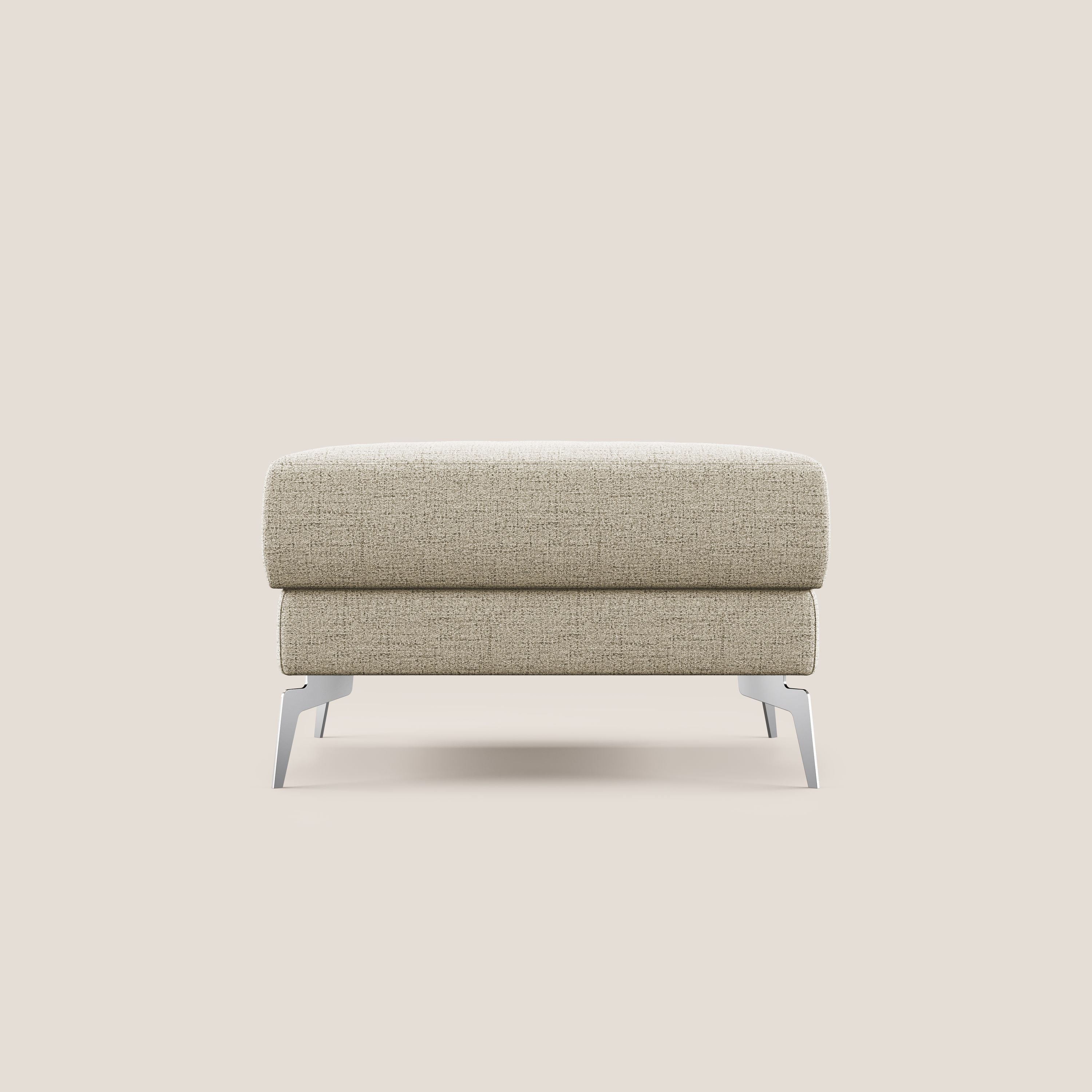 Star Pouf con piedini alti in tessuto impermeabile fiammato T03 beige - divani.store