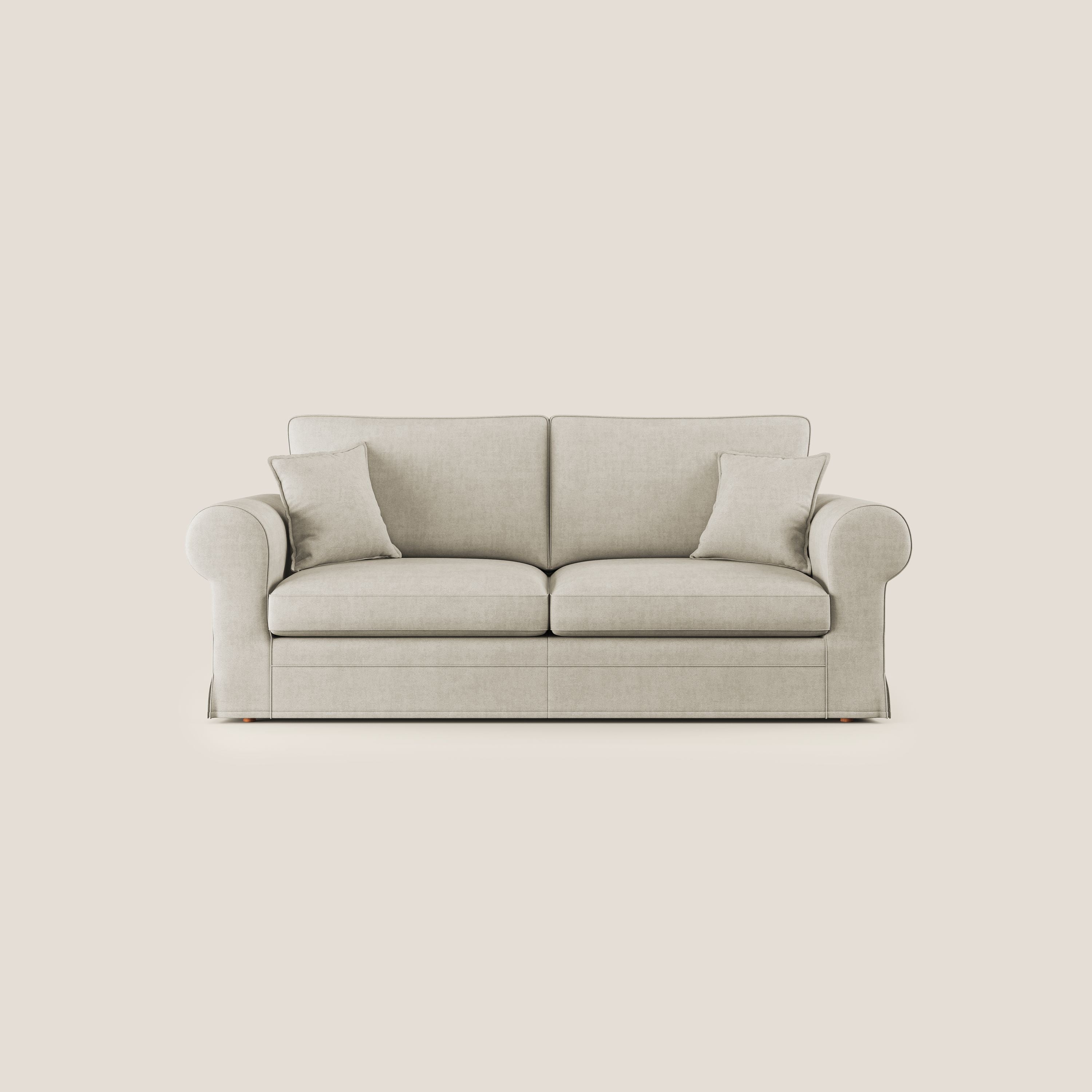 Lady divano classico in piuma d'oca realizzato con tessuto impermeabile T02 panna - divani.store