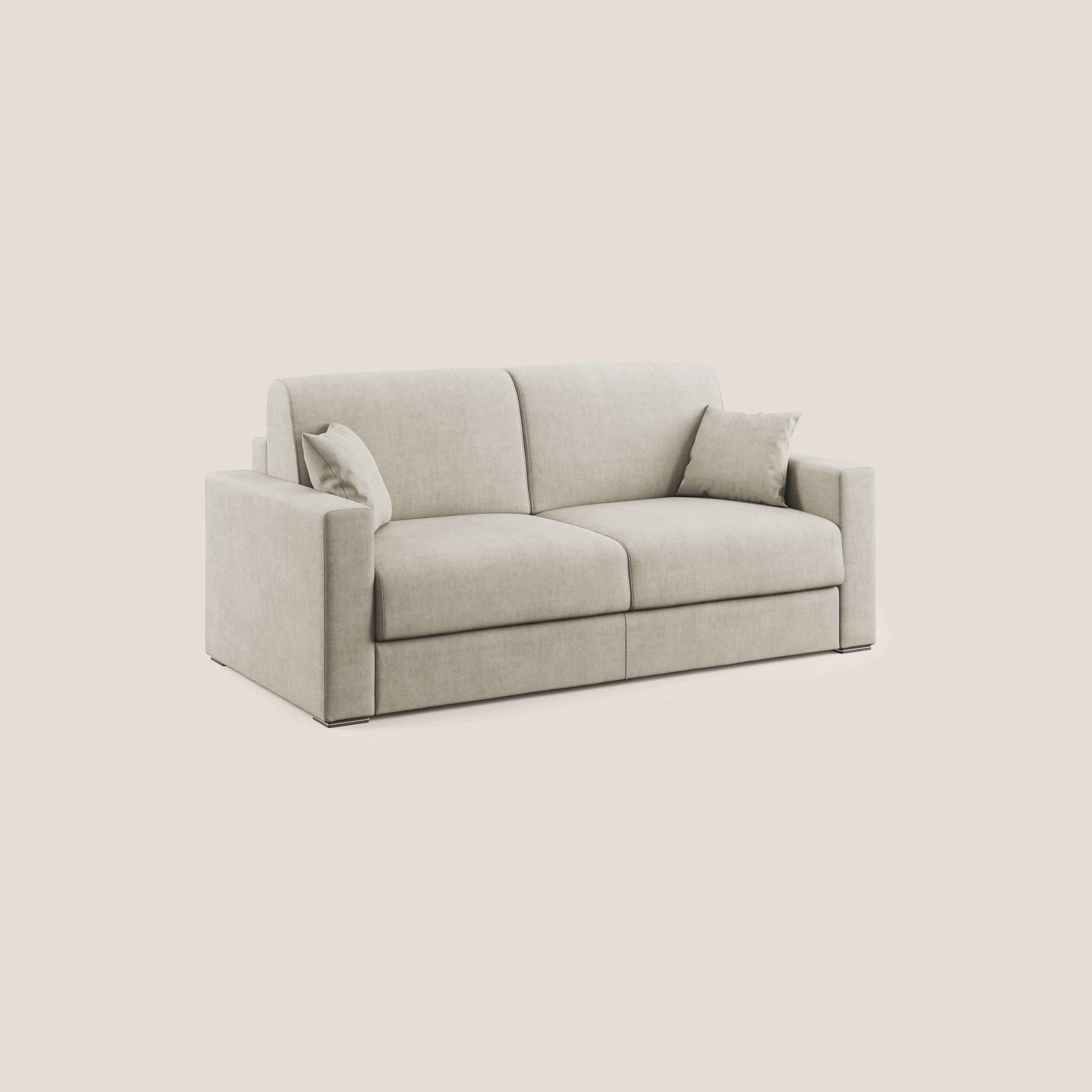 Best Divano letto matrimoniale in tessuto impermeabile T02 panna - divani.store