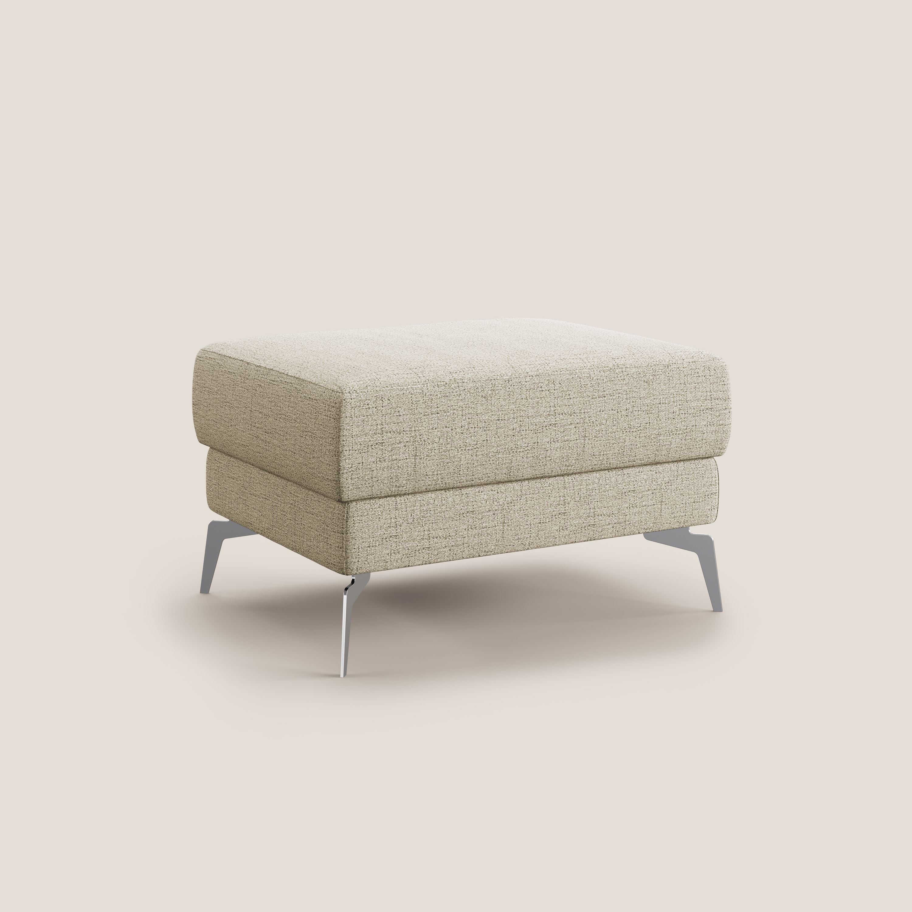 Star Pouf con piedini alti in tessuto impermeabile fiammato T03 beige - divani.store