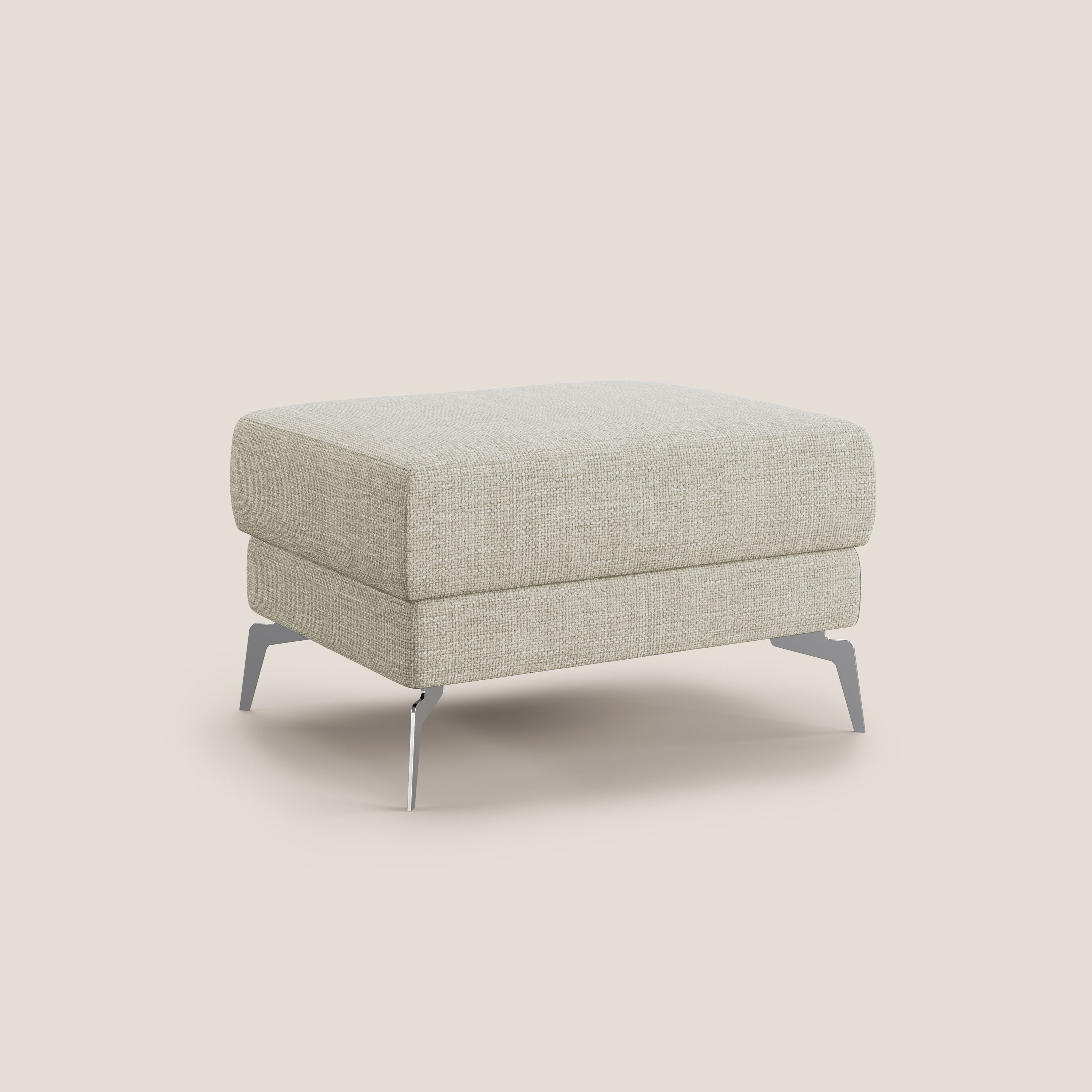 Star Pouf con piedini alti in tessuto impermeabile morbido intreccio T06 panna - divani.store