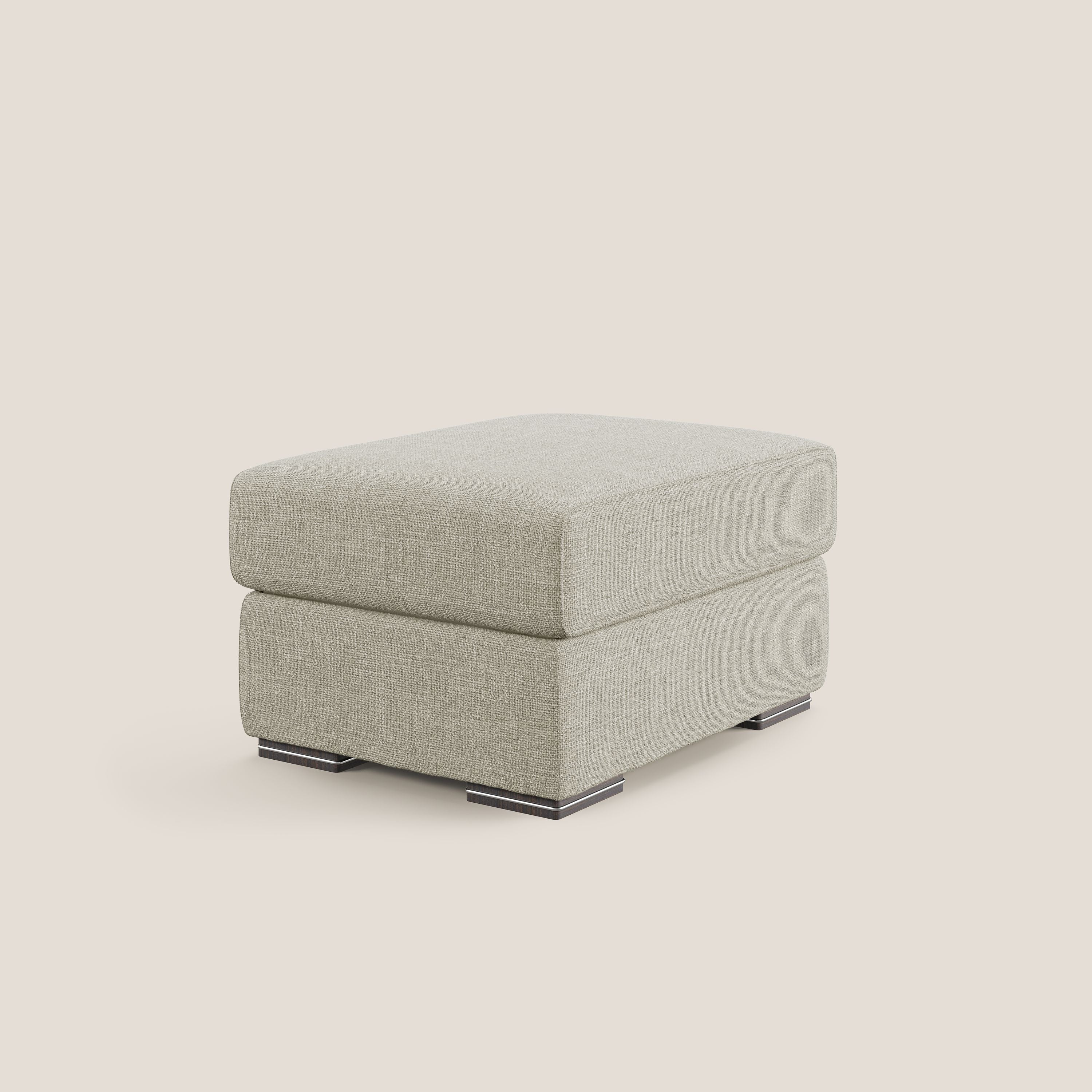 Sun pouf apribile contenitore in tessuto impermeabile morbido intreccio T06 panna - divani.store