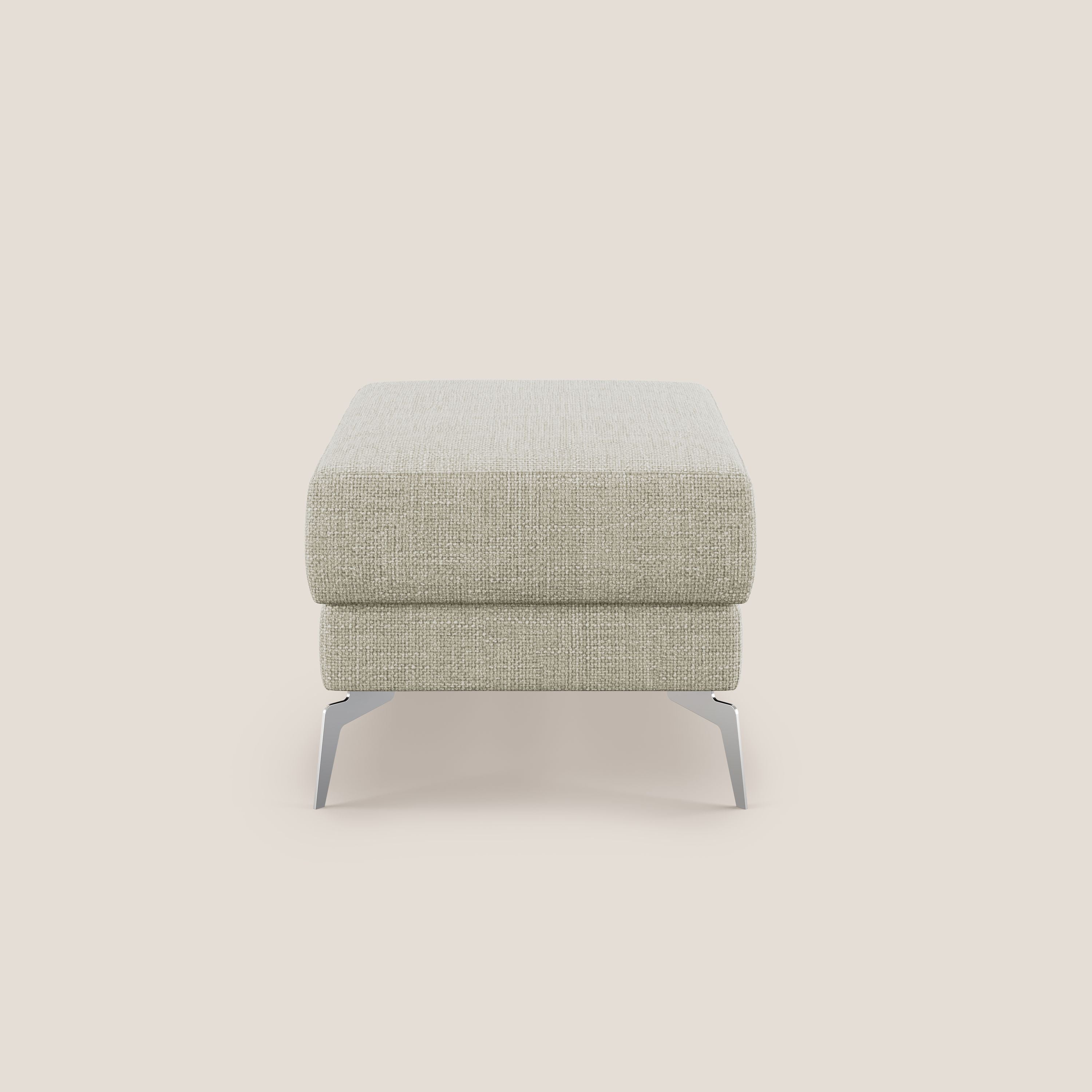 Star Pouf con piedini alti in tessuto impermeabile morbido intreccio T06 panna - divani.store