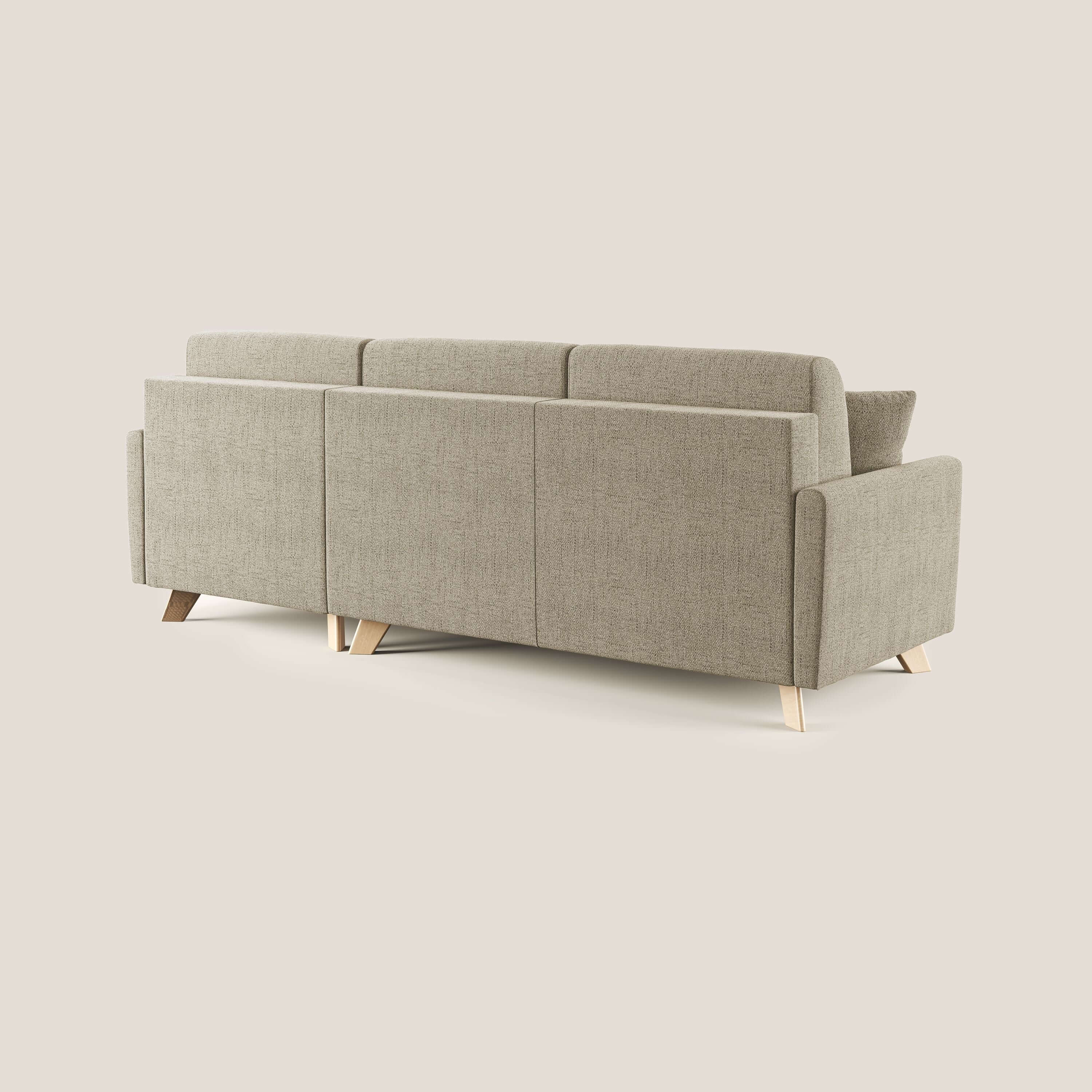 Edgar divano letto angolare in tessuto felis impermeabile T03 beige - divani.store