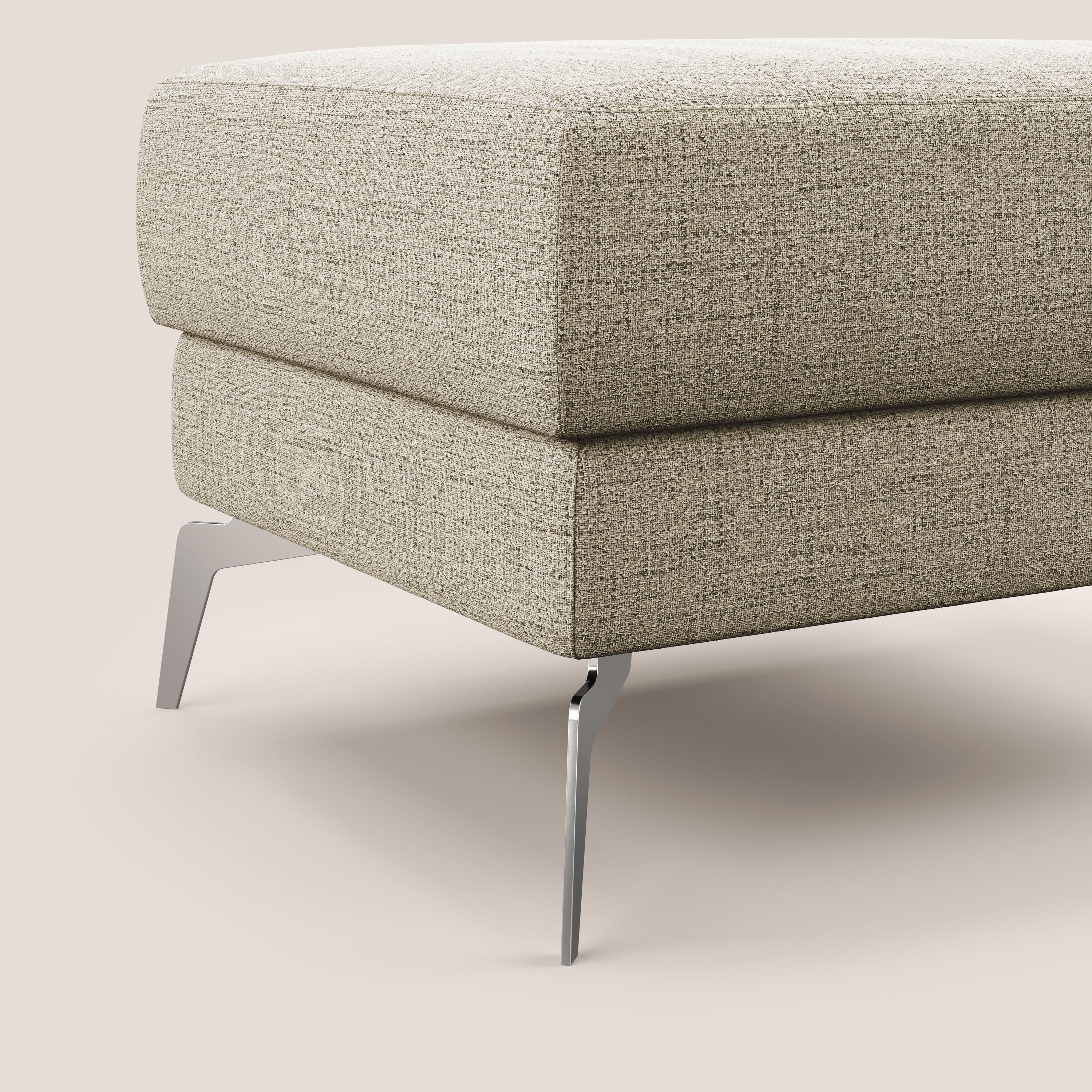Star Pouf con piedini alti in tessuto impermeabile fiammato T03 beige - divani.store