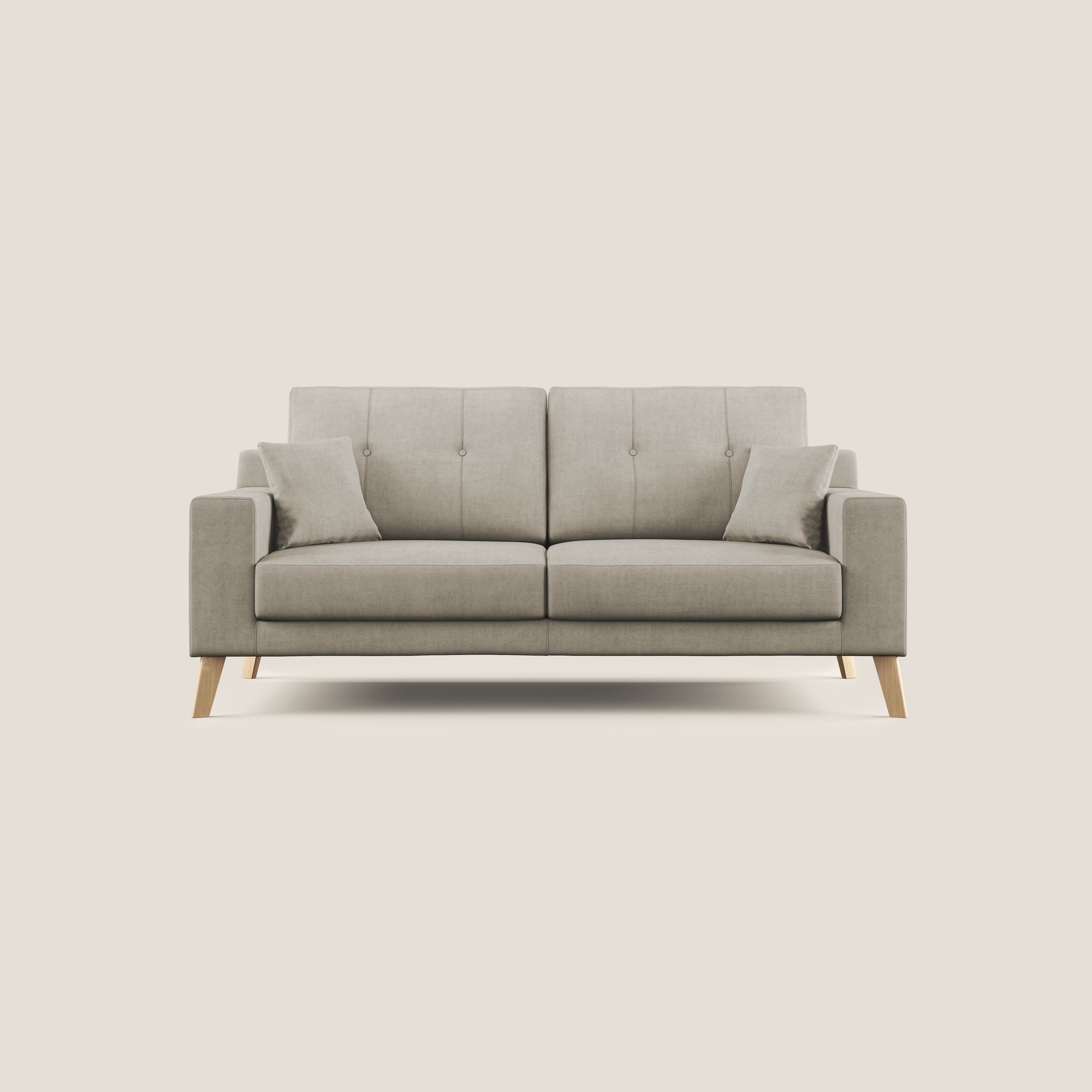 Danish divano moderno in tessuto morbido impermeabile T02 panna - divani.store