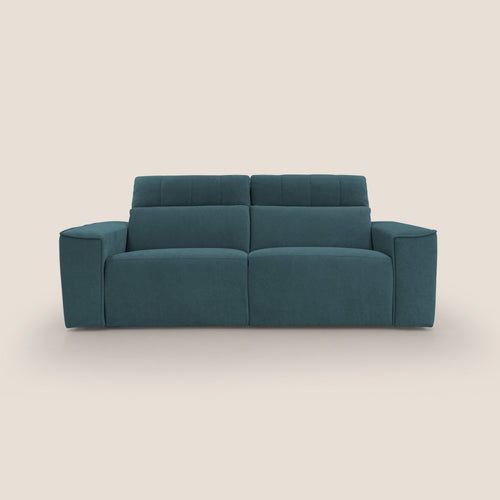 Clark Divano modulare con opzione relax elettrico in tessuto smacchiabile impermeabile T17 petrolio - divani.store