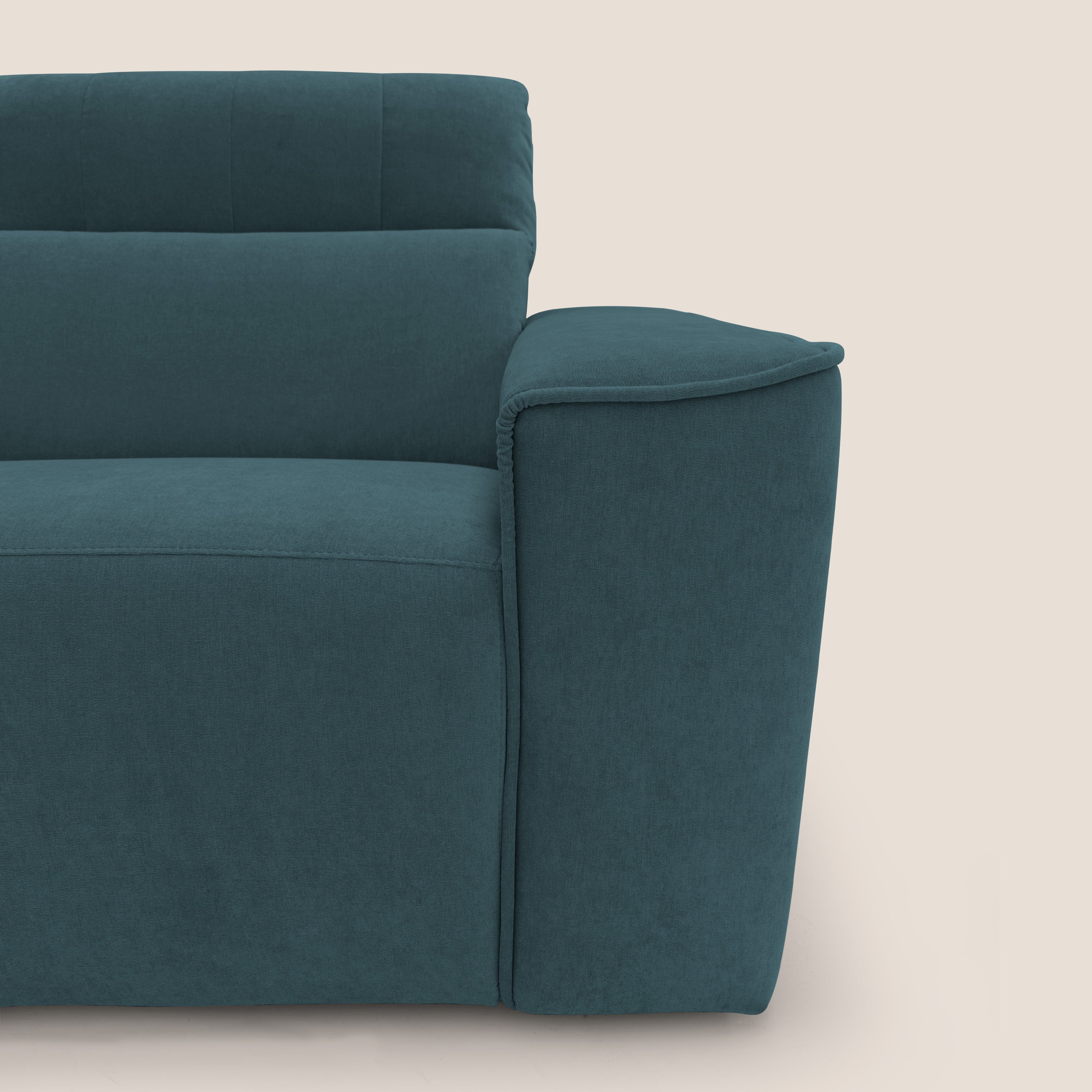 Clark Divano modulare 3 sedute con opzione relax elettrico in tessuto smacchiabile impermeabile T17 petrolio - divani.store