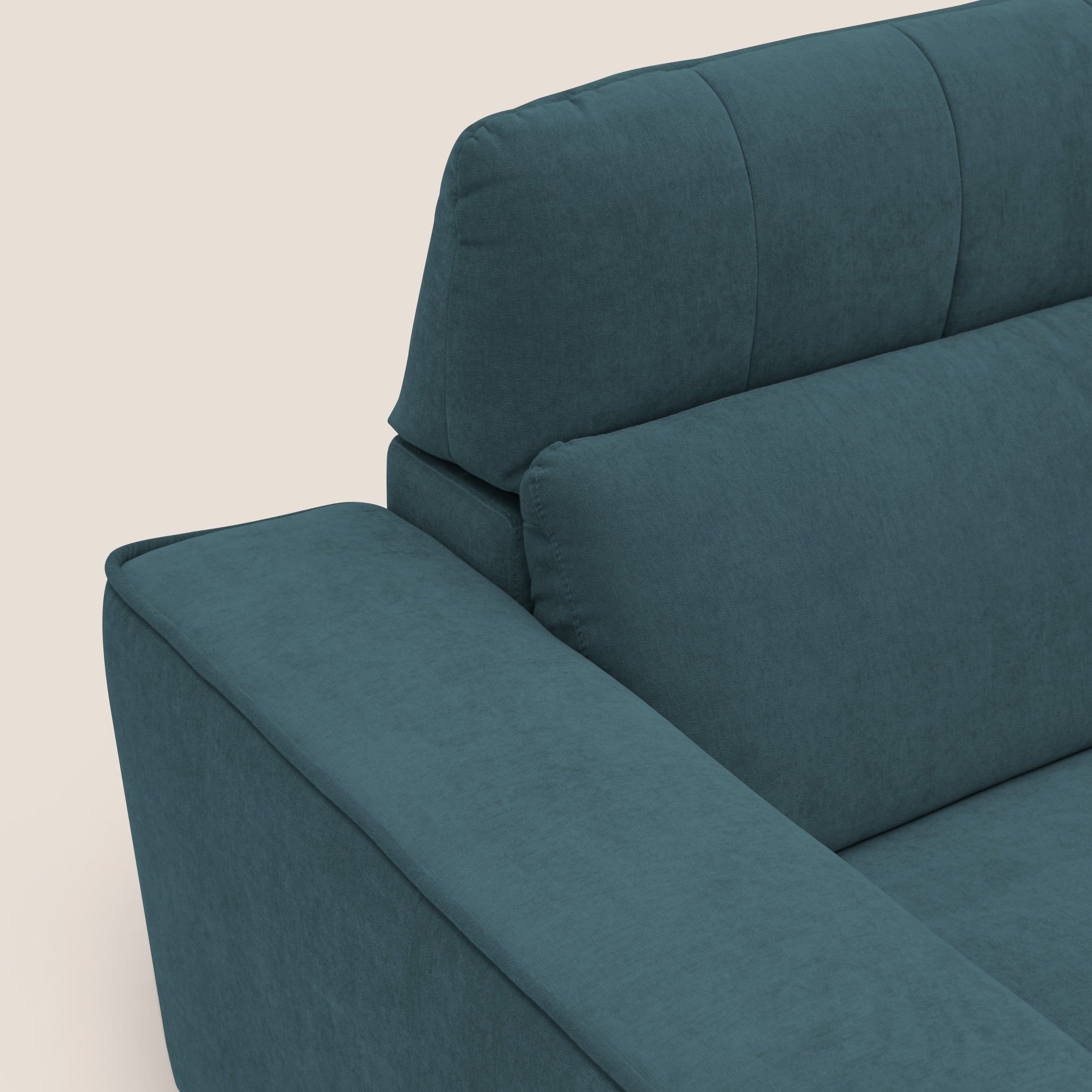 Clark Divano modulare 3 sedute con opzione relax elettrico in tessuto smacchiabile impermeabile T17 petrolio - divani.store