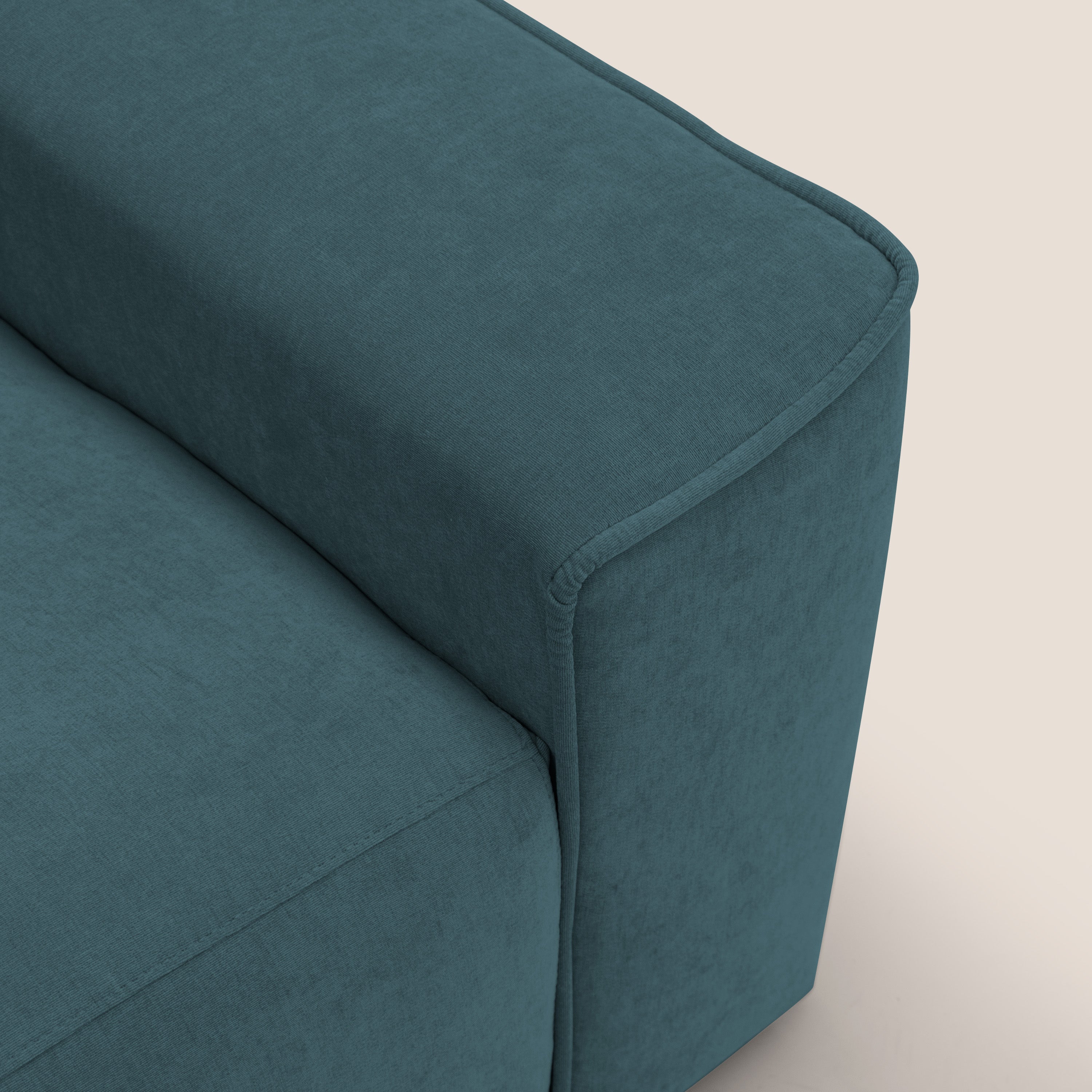 Clark Divano modulare 3 sedute con opzione relax elettrico in tessuto smacchiabile impermeabile T17 petrolio - divani.store