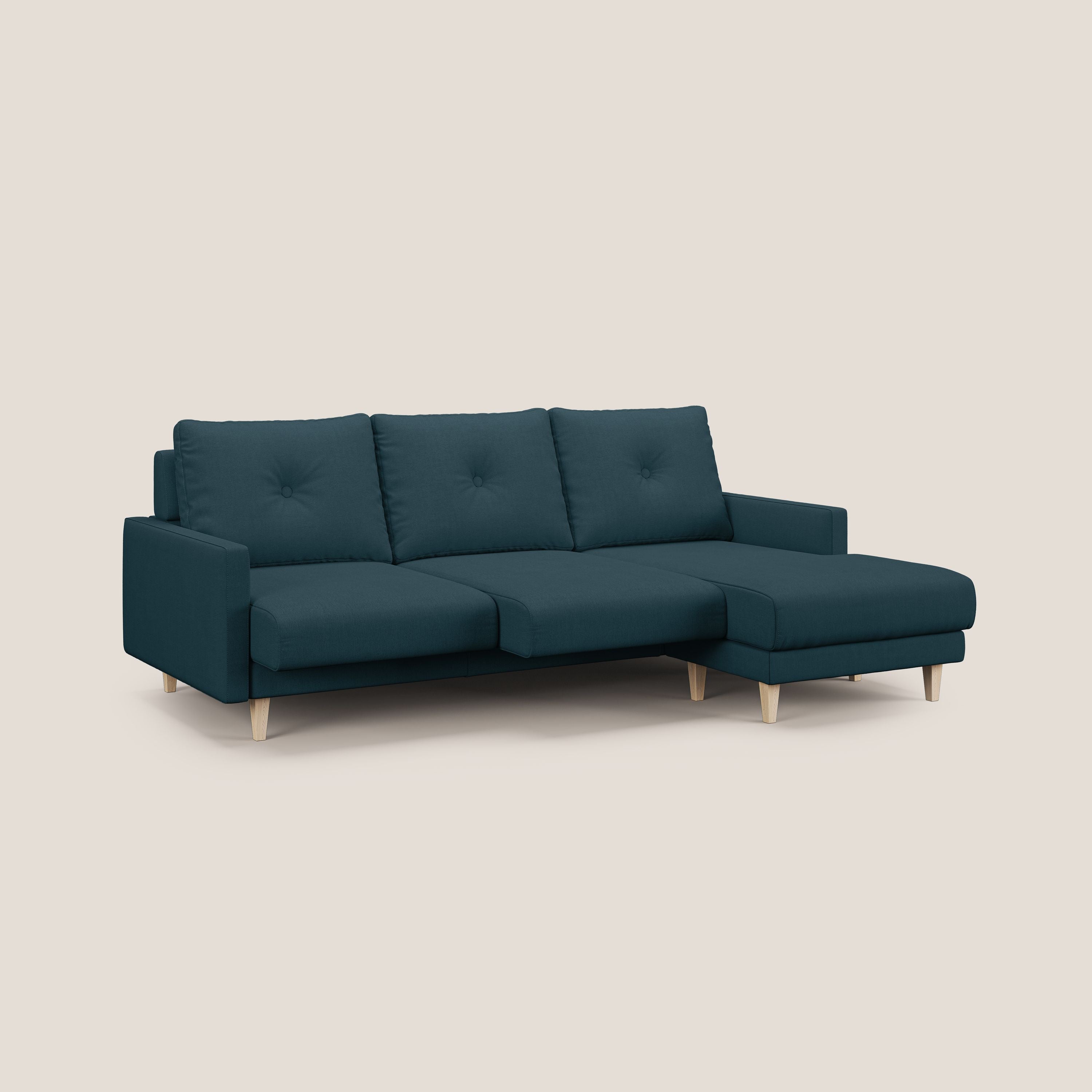 Matisse Divano angolare con sedute scorrevoli in tessuto morbido smacchiabile T17 - divani.store