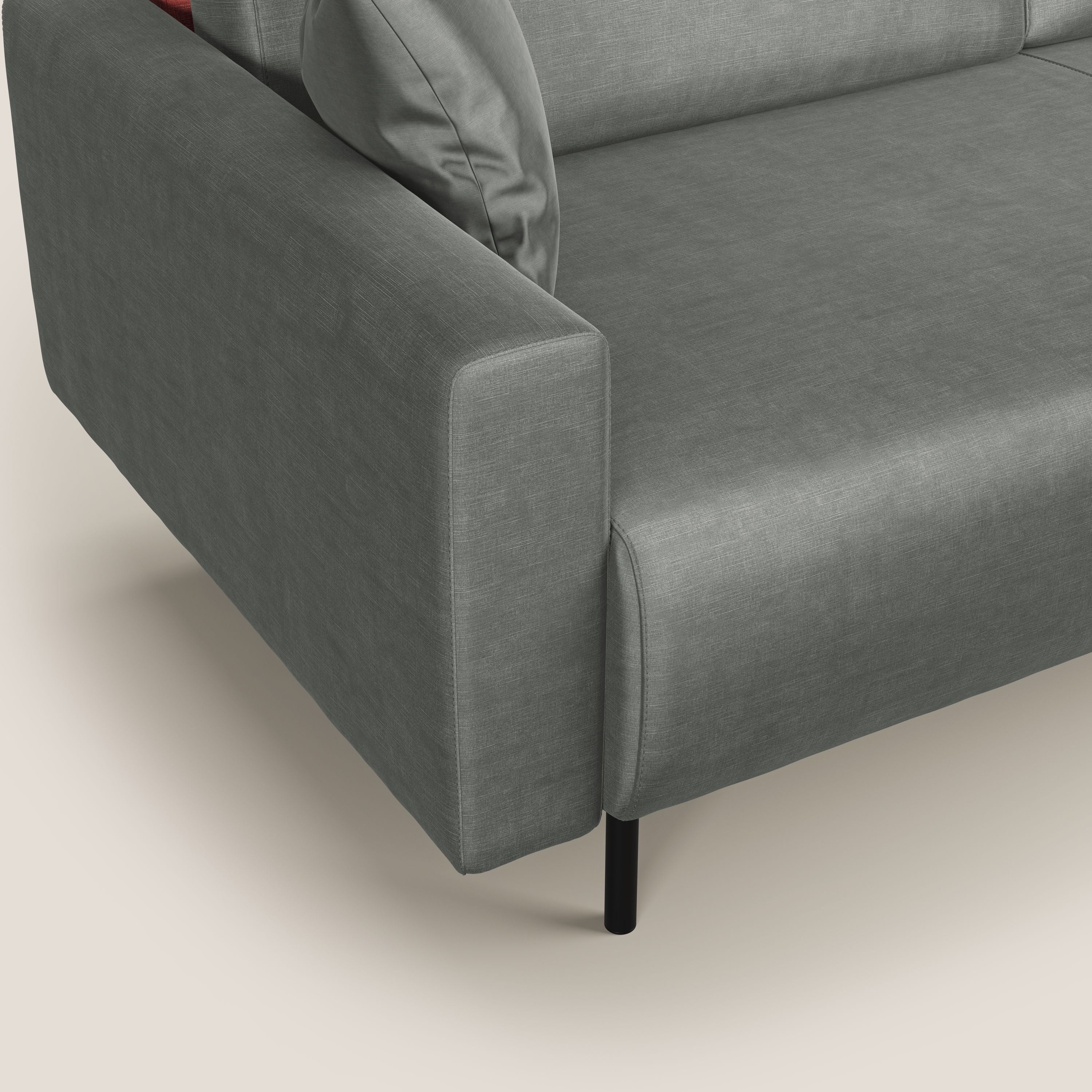 Arthur divano moderno in velluto morbido impermeabile T01 grigio chiaro - divani.store