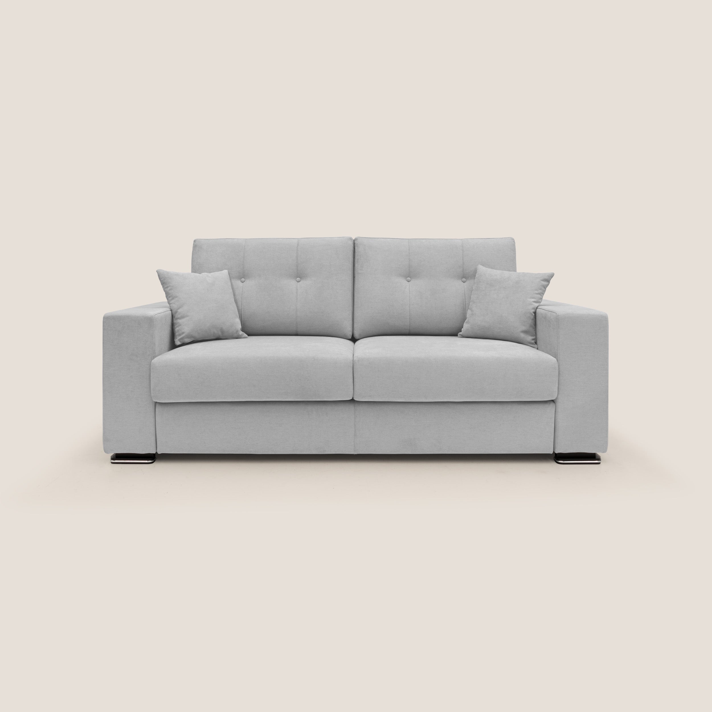 Giove divano in morbido tessuto impermeabile T02 grigio chiaro - divani.store