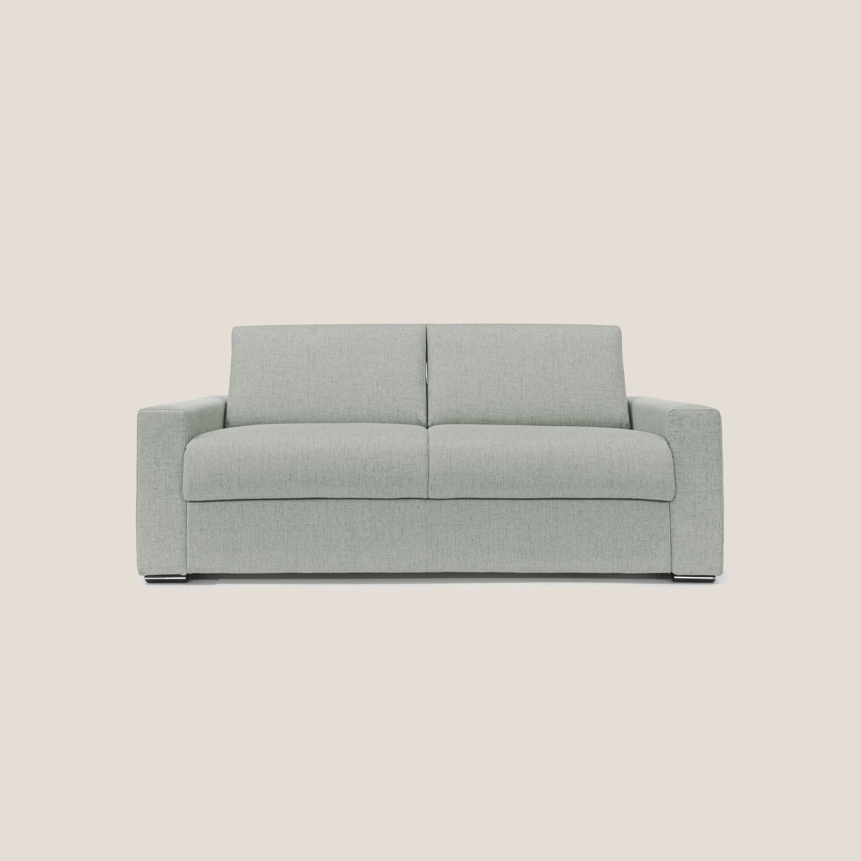 Nixon Divano letto matrimoniale con materasso 20 cm in tessuto impermeabile T03 grigio chiaro - divani.store