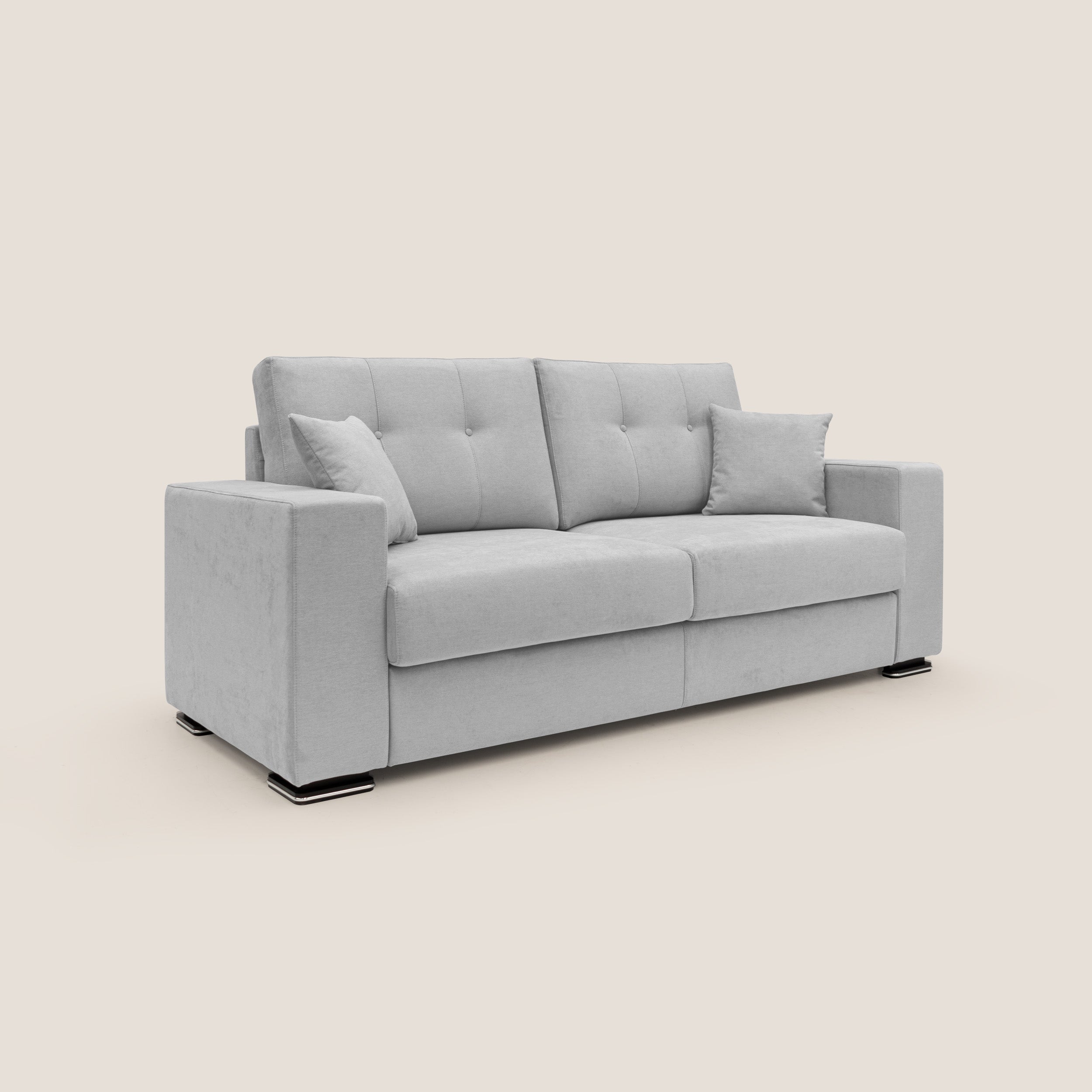 Giove divano in morbido tessuto impermeabile T02 grigio chiaro - divani.store