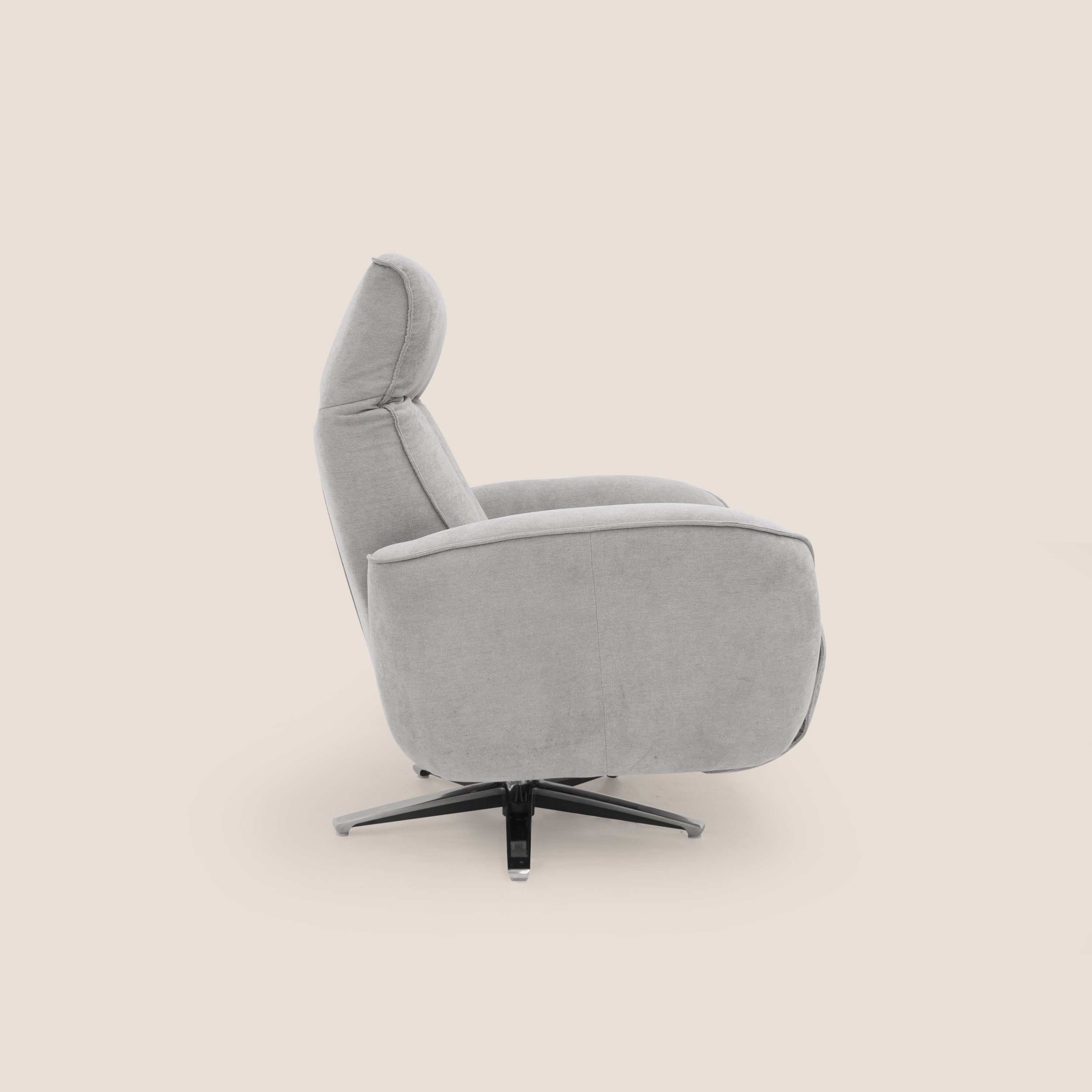 EVA Poltroncina RELAX in morbido tessuto impermeabile T02 grigio chiaro - divani.store
