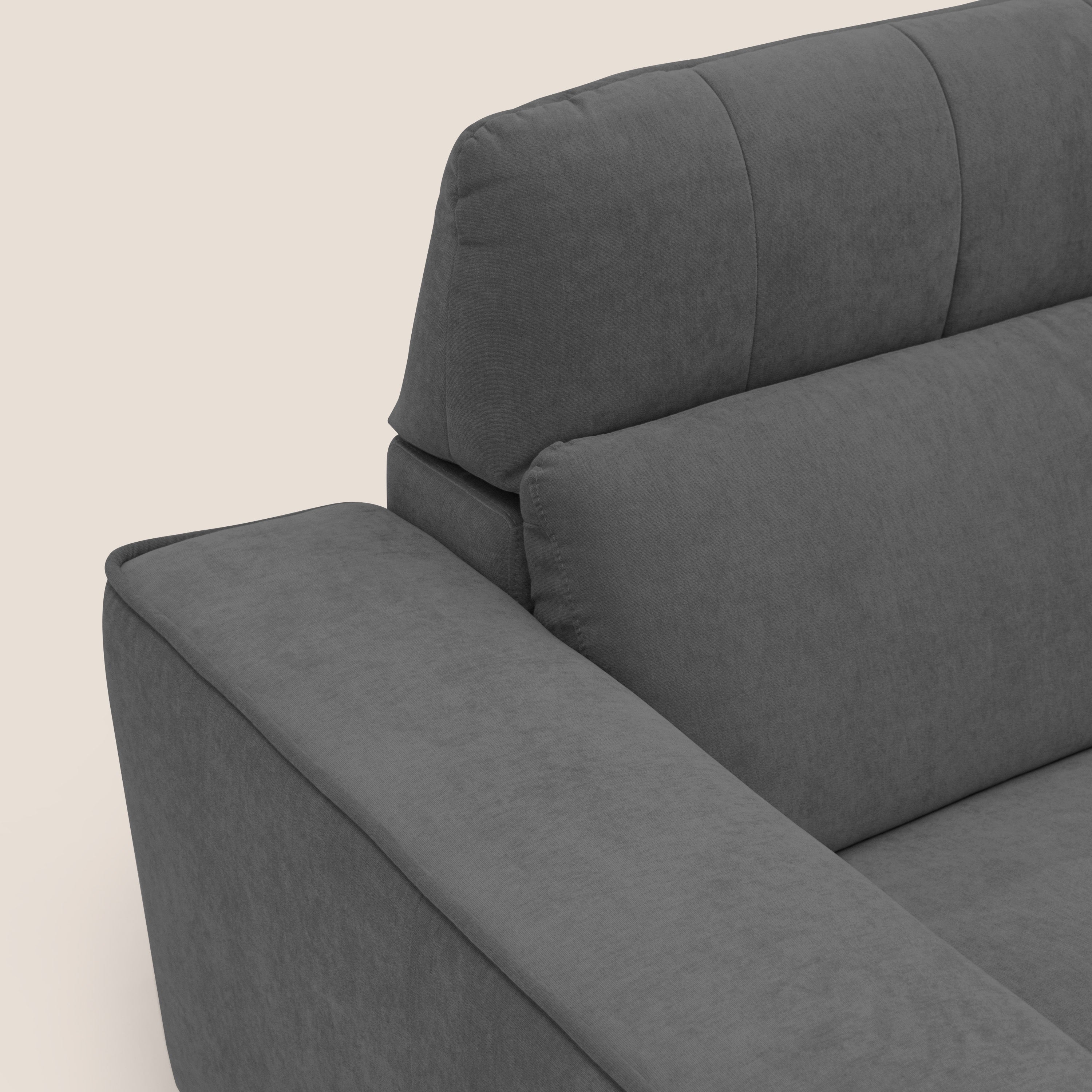 Clark Divano angolare con opzione relax elettrico in tessuto smacchiabile impermeabile T17 antracite - divani.store