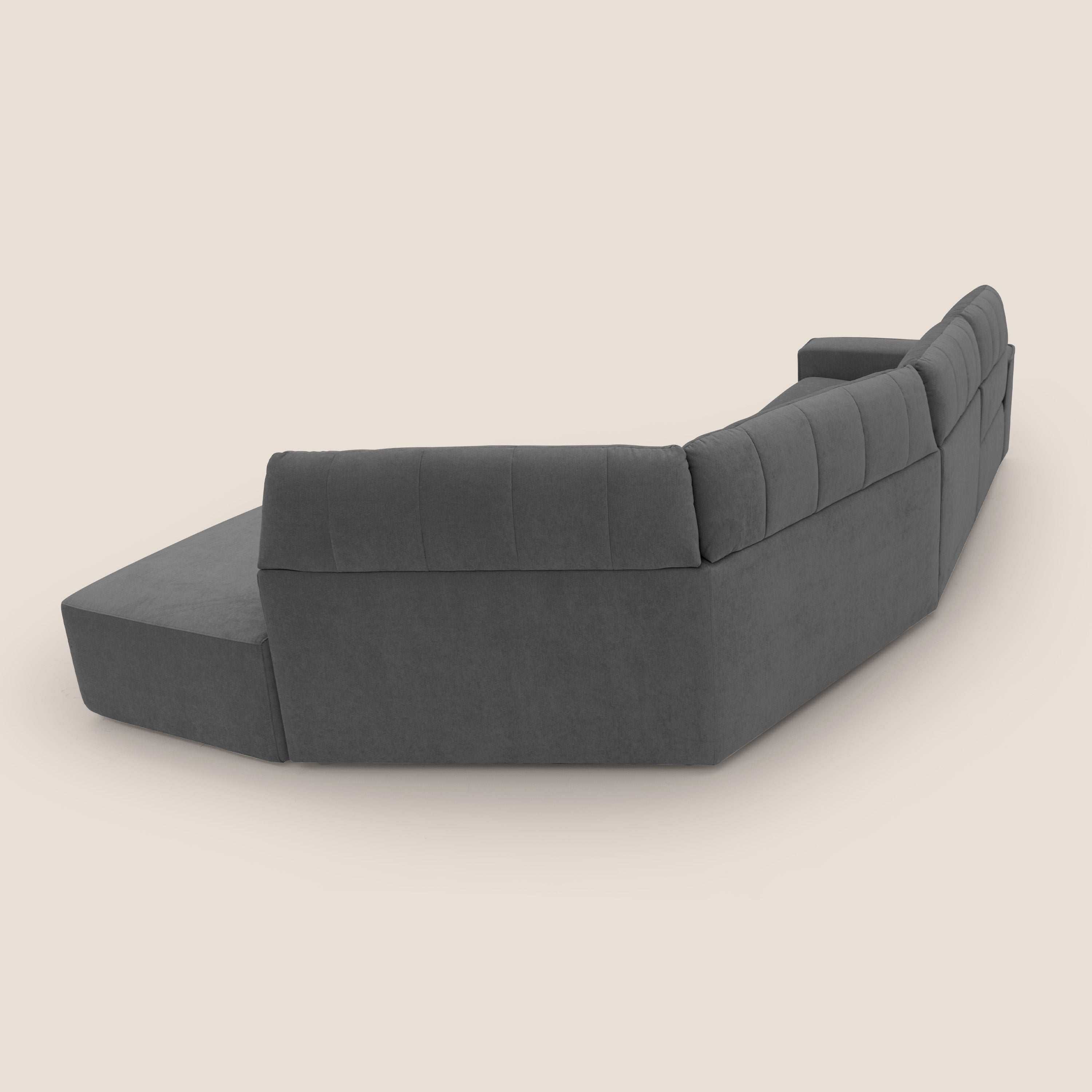 Clark Divano angolare con opzione relax elettrico in tessuto smacchiabile impermeabile T17 antracite - divani.store