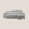 Pegaso divano letto angolare con poggiatesta reclinabili e rivestimento impermeabile T02 grigio chiaro - divani.store