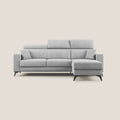 Pegaso divano letto angolare con poggiatesta reclinabili e rivestimento impermeabile T02 grigio chiaro - divani.store