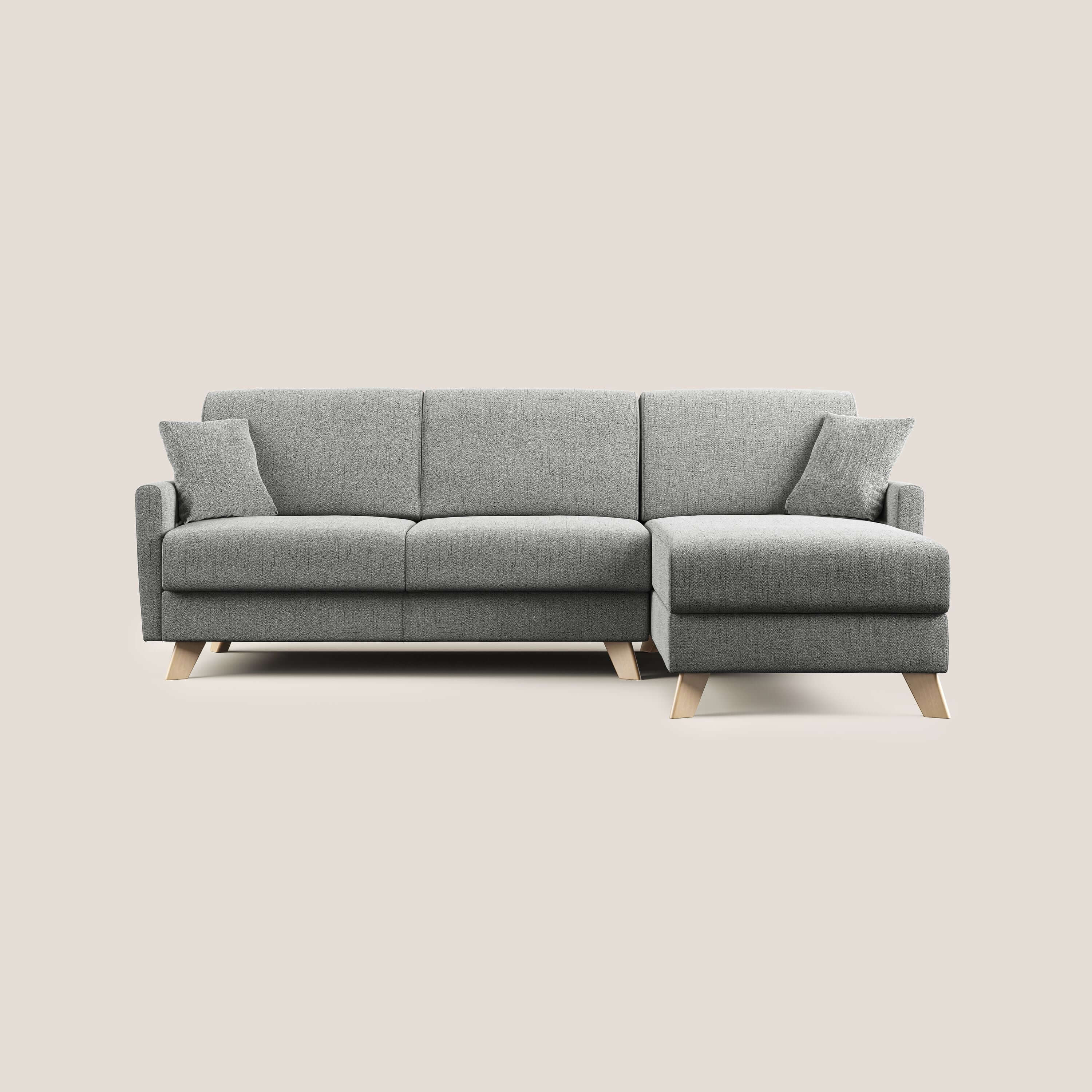 Edgar divano letto angolare in tessuto felis impermeabile T03 grigio chiaro - divani.store