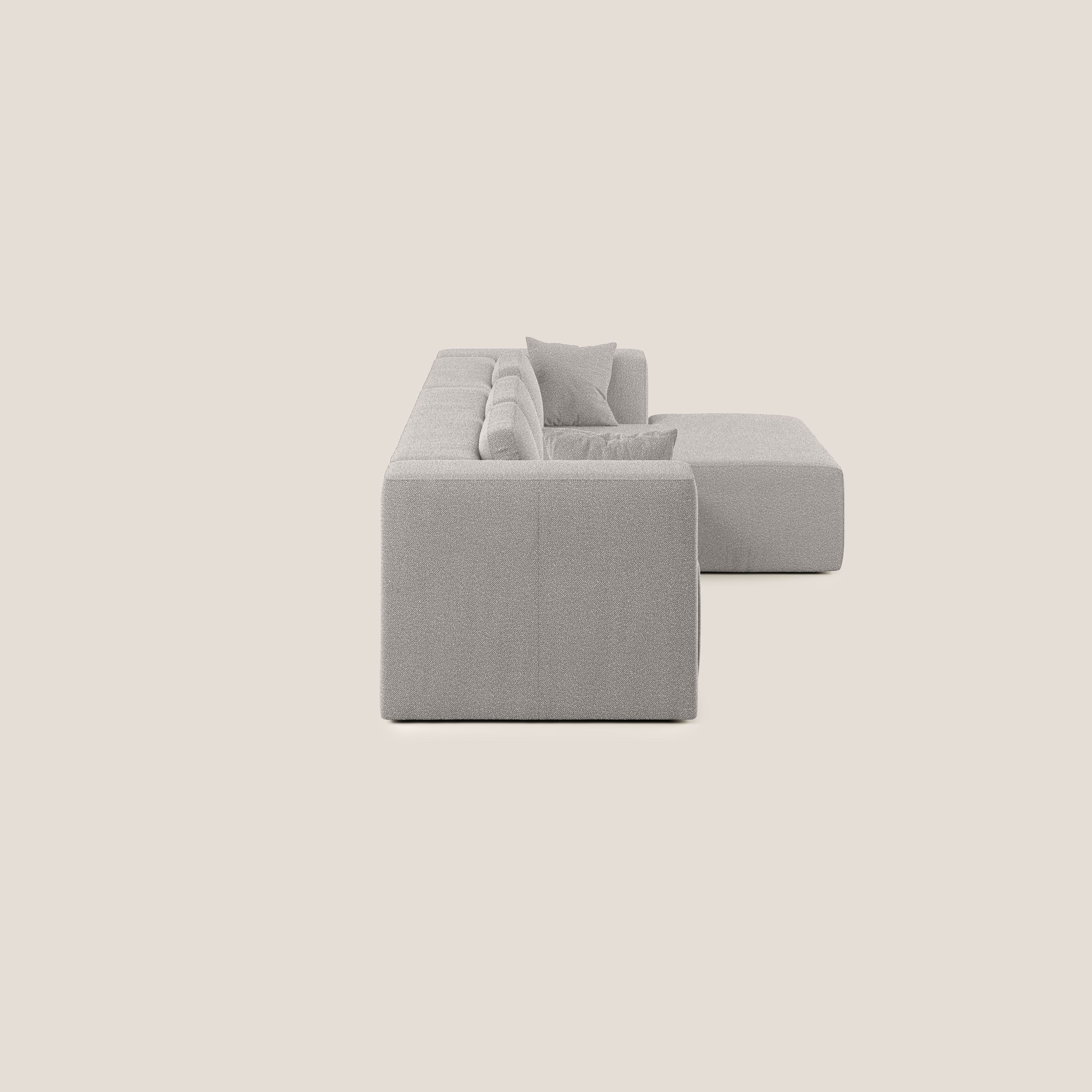 Nettuno divano angolare componibile in morbido tessuto bouclè T07 grigio - divani.store