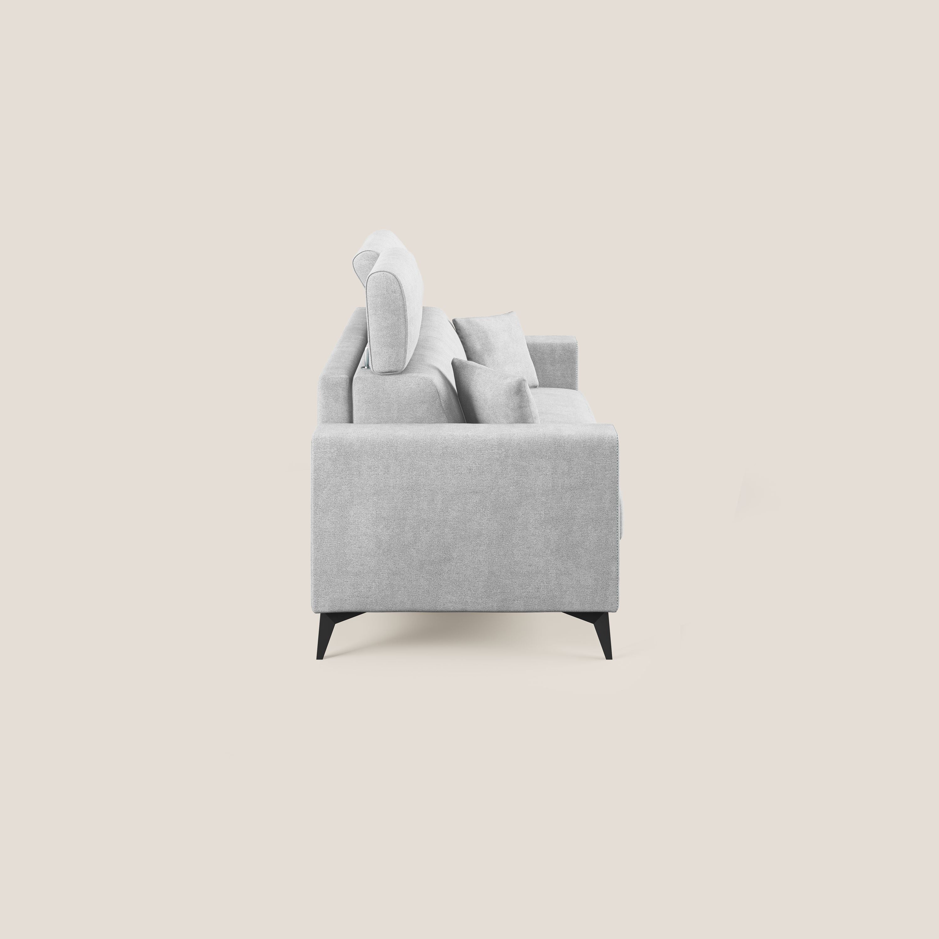 Pegaso divano letto con poggiatesta reclinabili e rivestimento T02 grigio chiaro - divani.store