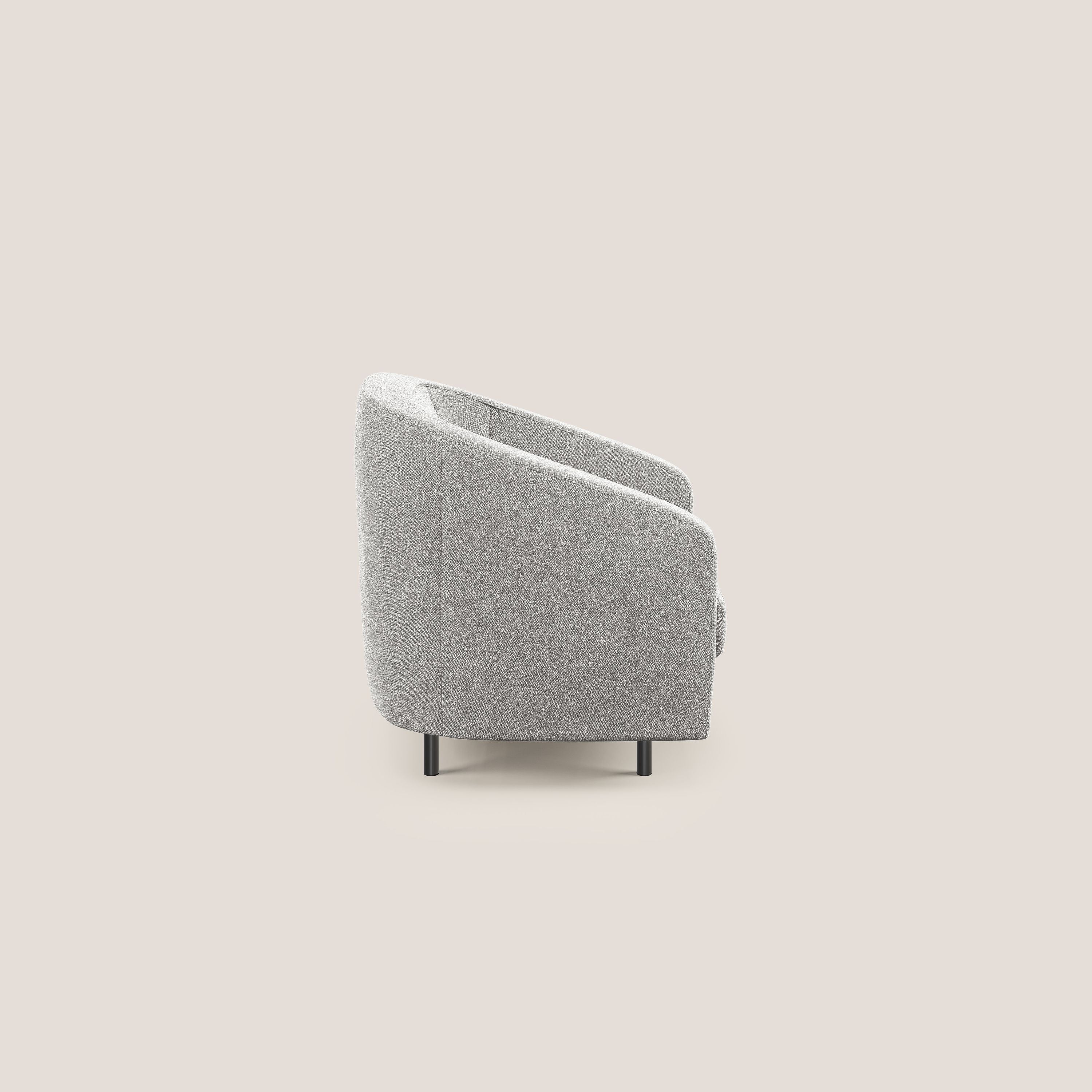 Pandora Poltroncina in morbido tessuto bouclé impermeabile T07 grigio - divani.store