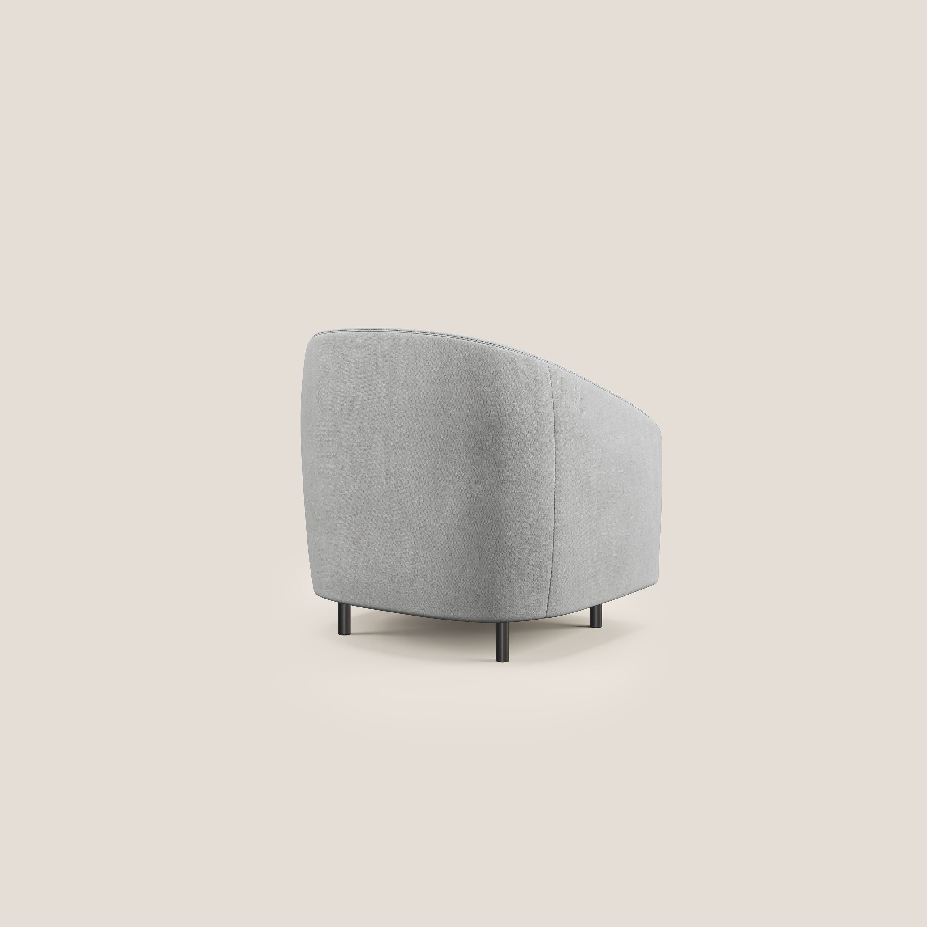 Pandora Poltroncina in tessuto morbido impermeabile T02 grigio chiaro - divani.store