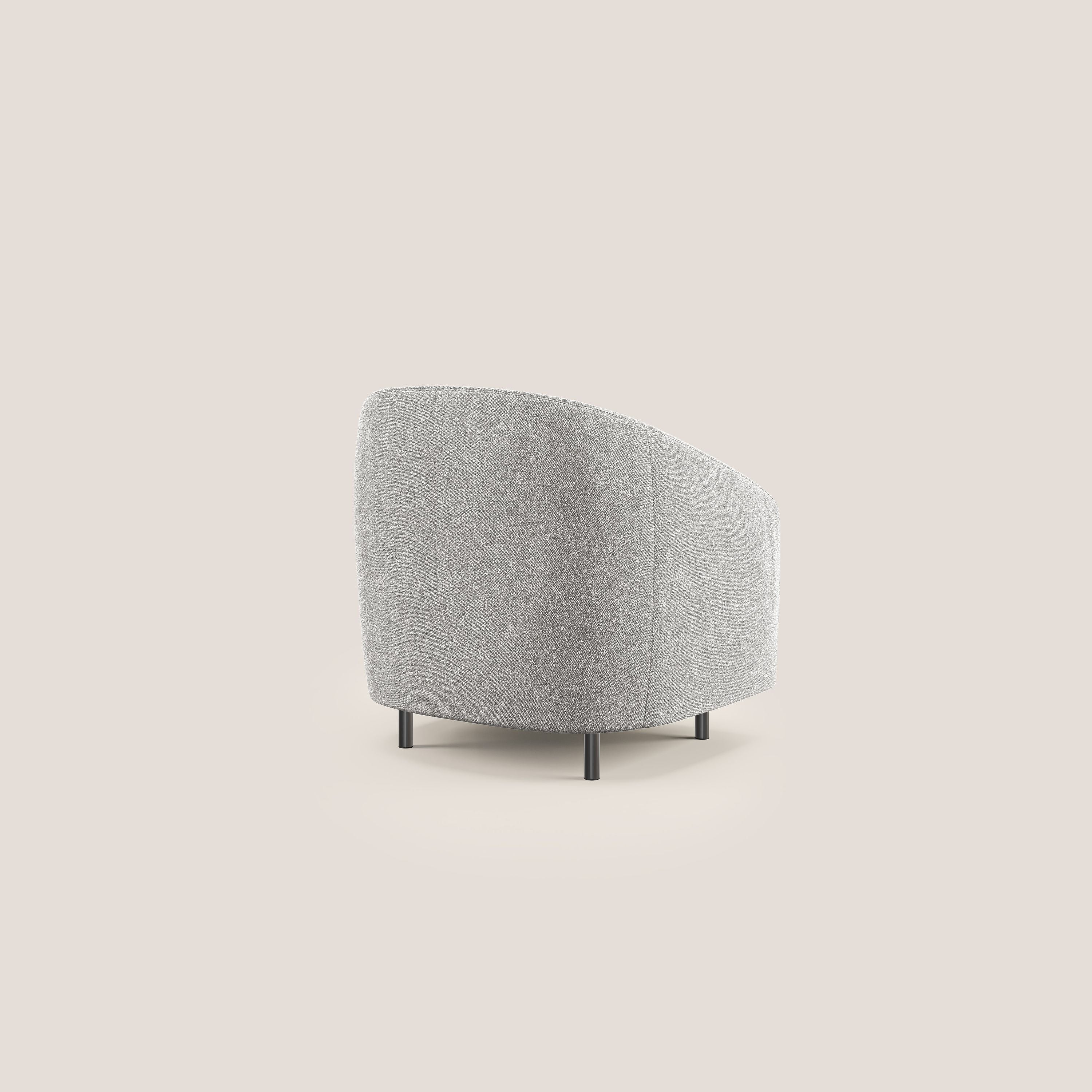Pandora Poltroncina in morbido tessuto bouclé impermeabile T07 grigio - divani.store