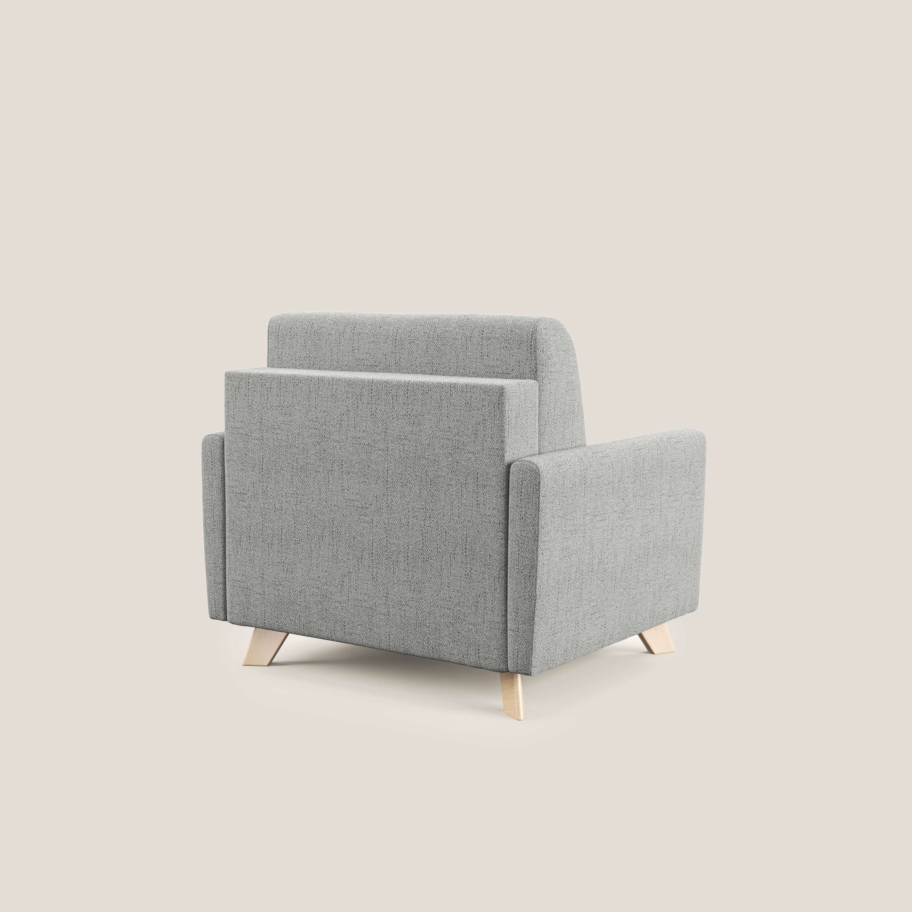 Edgar poltrona letto in tessuto felis impermeabile T03 grigio chiaro - divani.store
