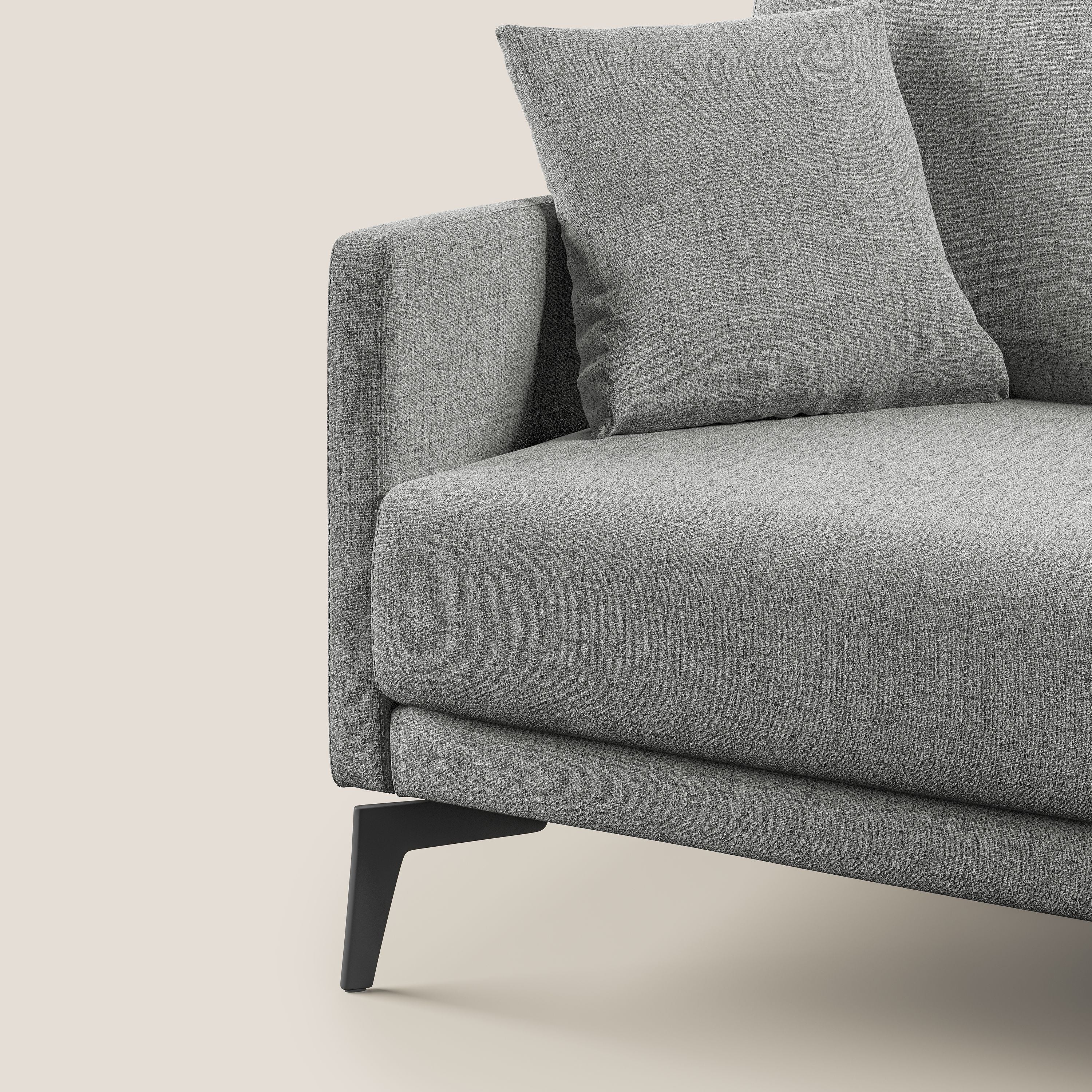 Saturno divano moderno in tessuto morbido impermeabile T03 grigio chiaro - divani.store