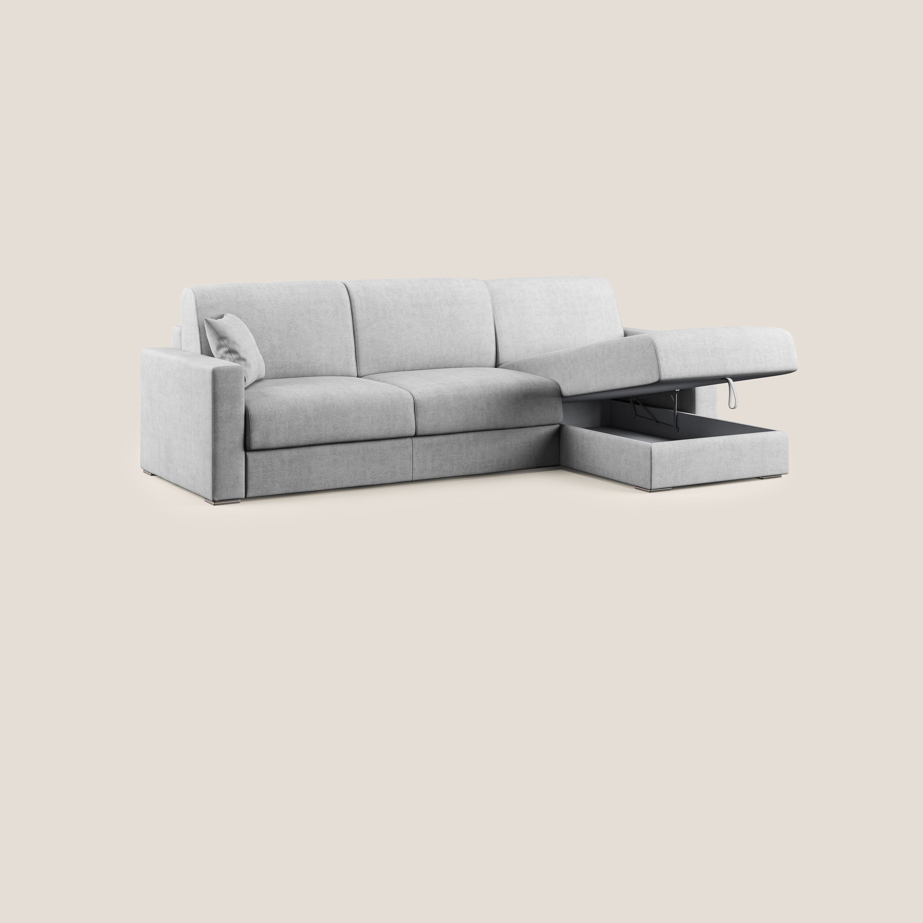 Best Divano letto angolare in tessuto impermeabile T02 grigio chiaro - divani.store