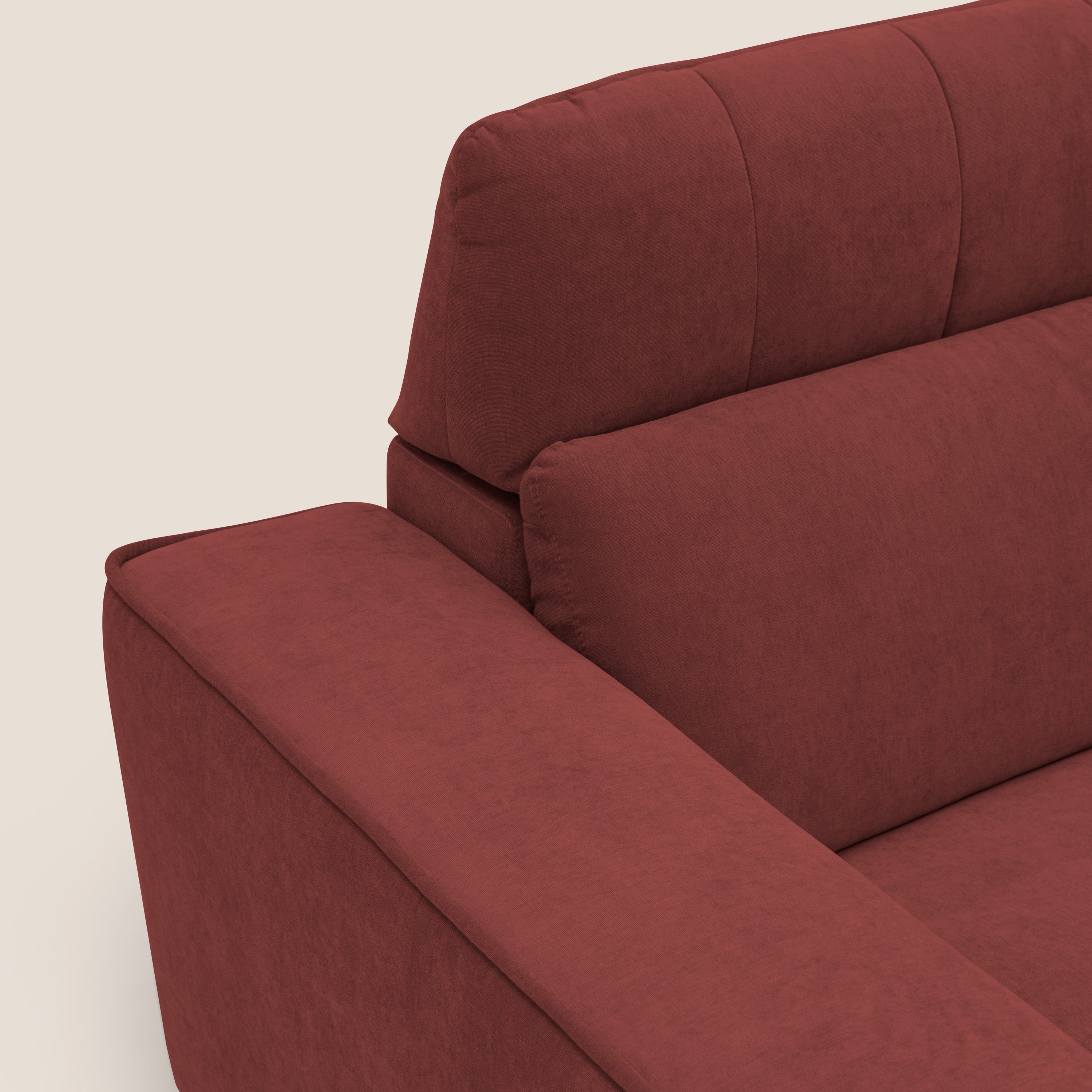 Clark Divano modulare 3 sedute con opzione relax elettrico in tessuto smacchiabile impermeabile T17 rosso - divani.store