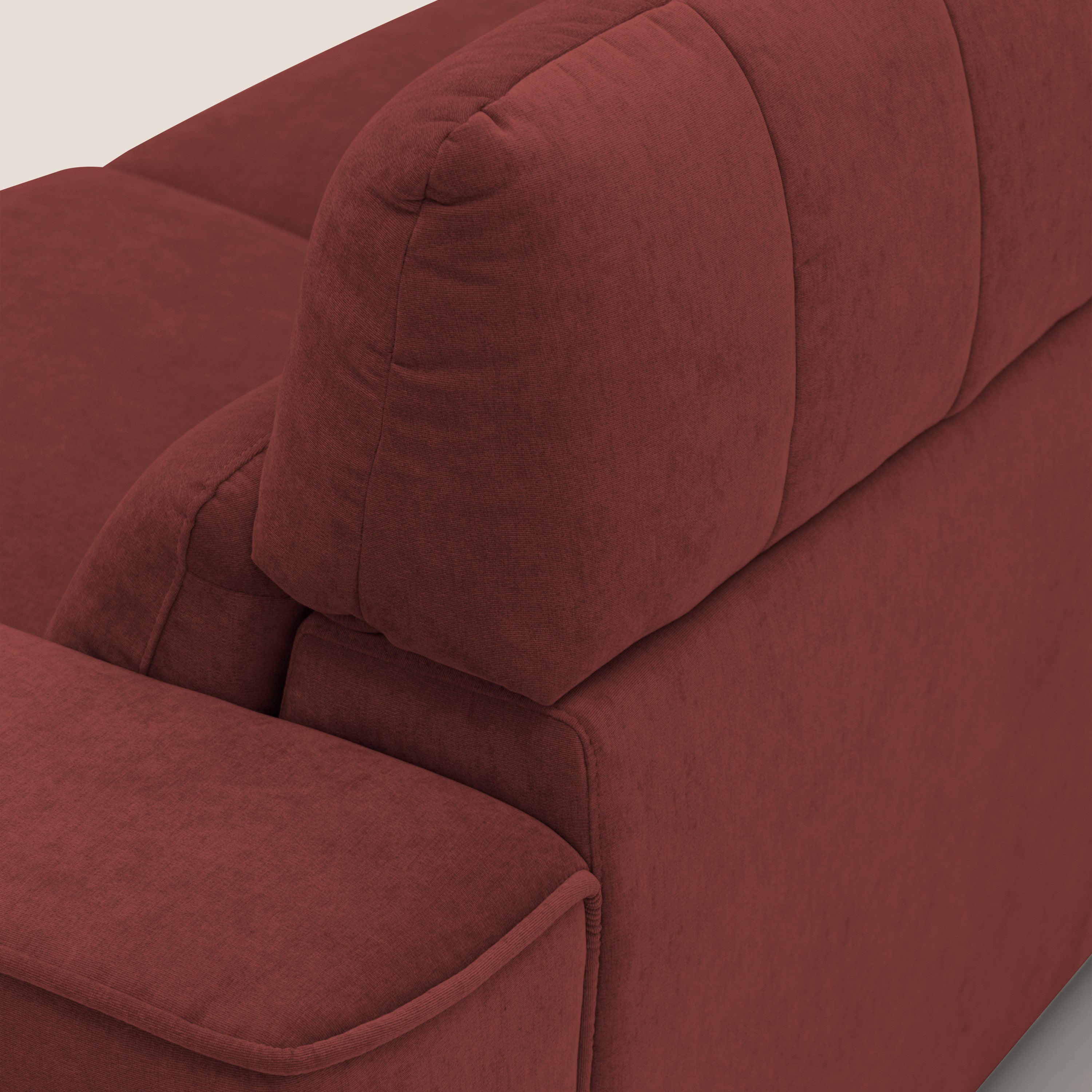 Clark Divano modulare 3 sedute con opzione relax elettrico in tessuto smacchiabile impermeabile T17 rosso - divani.store
