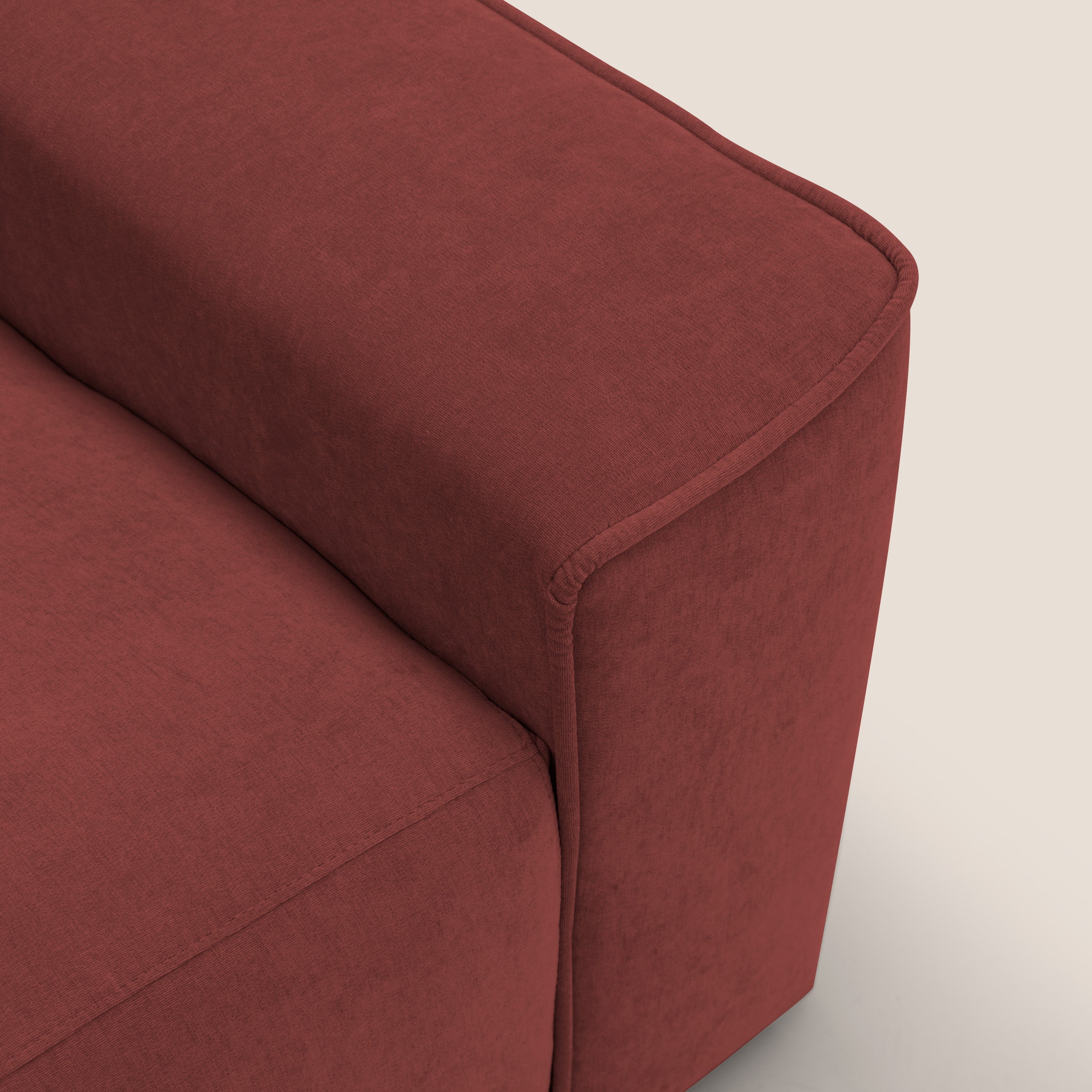 Clark Divano modulare angolare REVERSIBILE con opzione relax elettrico in tessuto smacchiabile impermeabile T17 rosso - divani.store