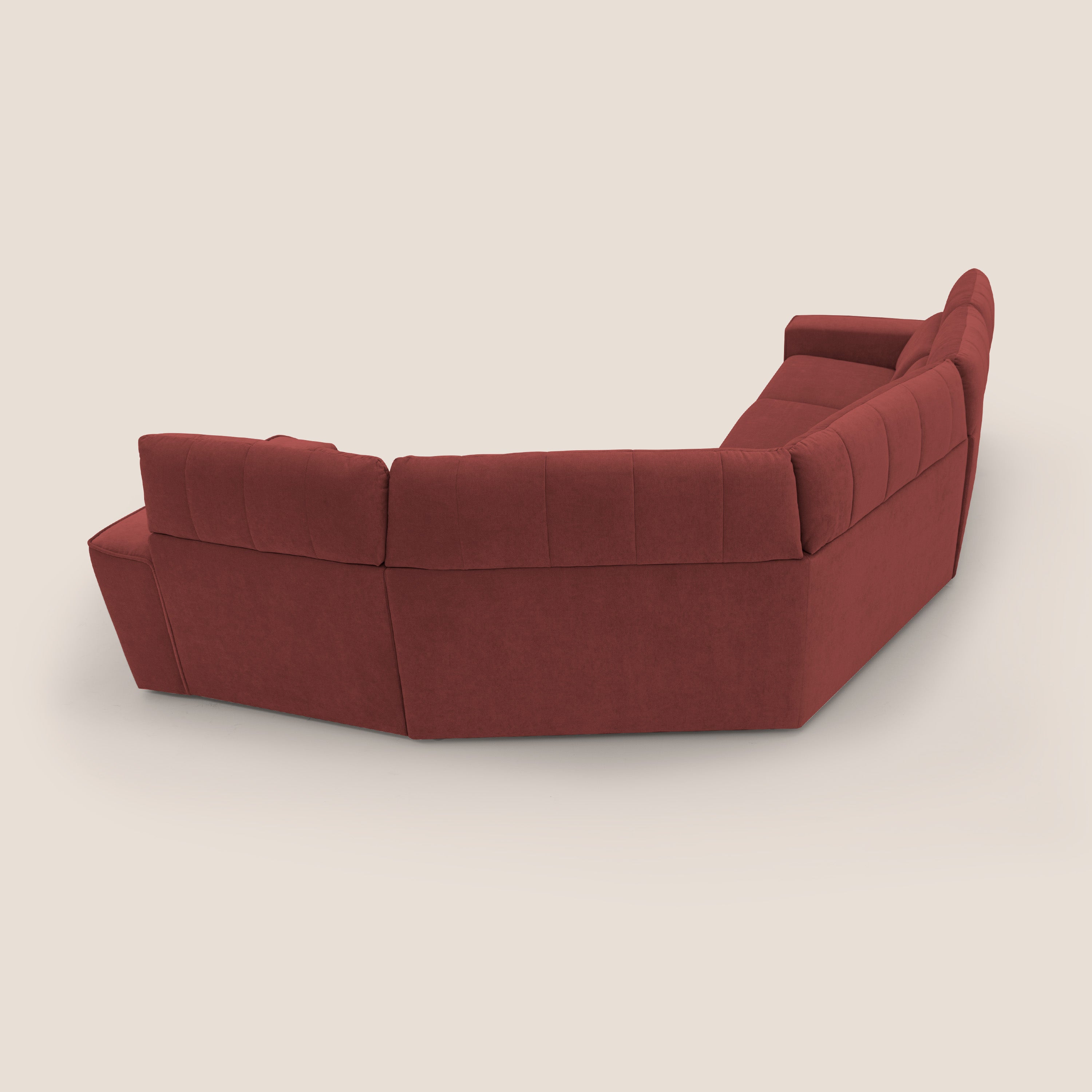 Clark Divano modulare angolare REVERSIBILE con opzione relax elettrico in tessuto smacchiabile impermeabile T17 rosso - divani.store