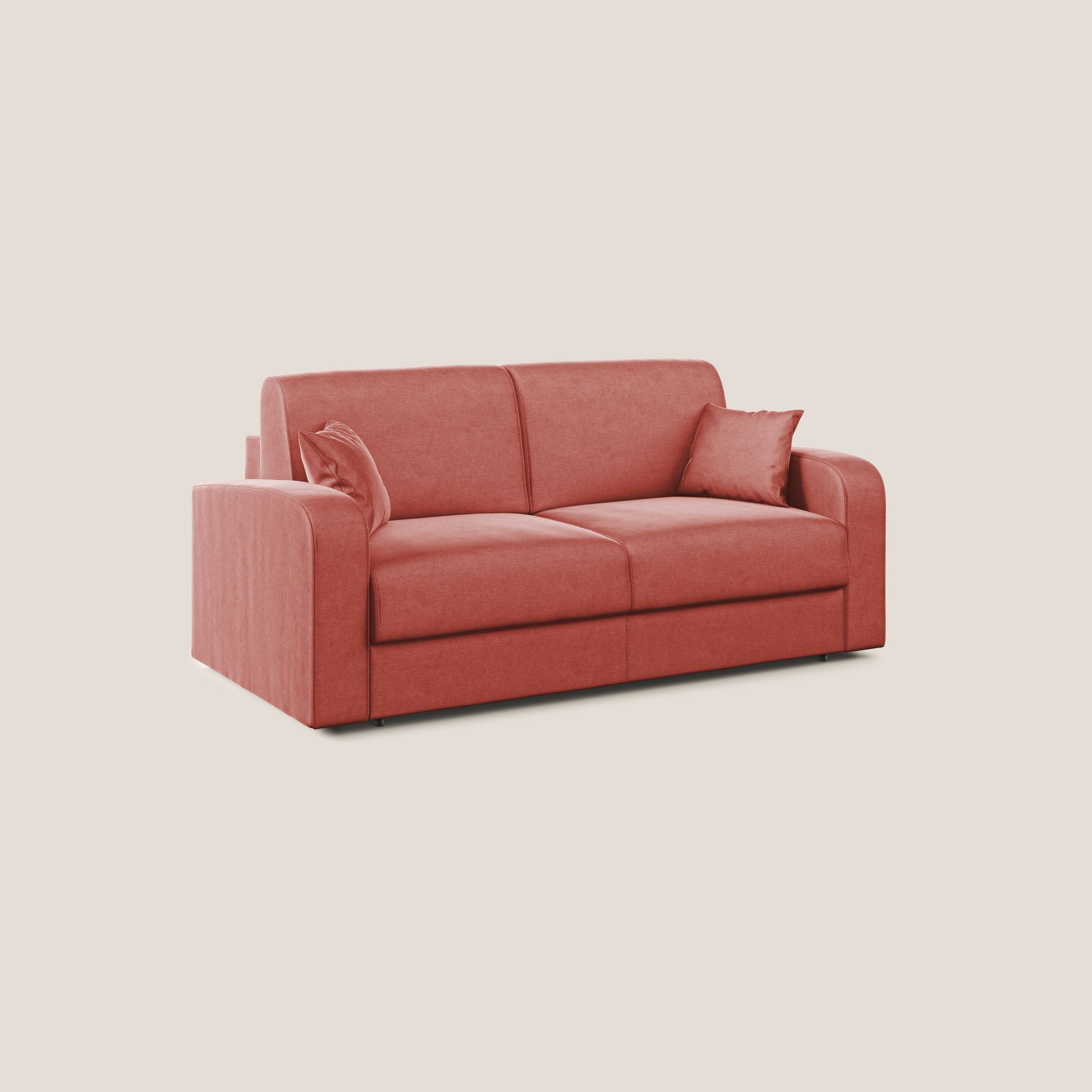 Lebron Divano letto matrimoniale in velluto morbido T01 salmone - divani.store