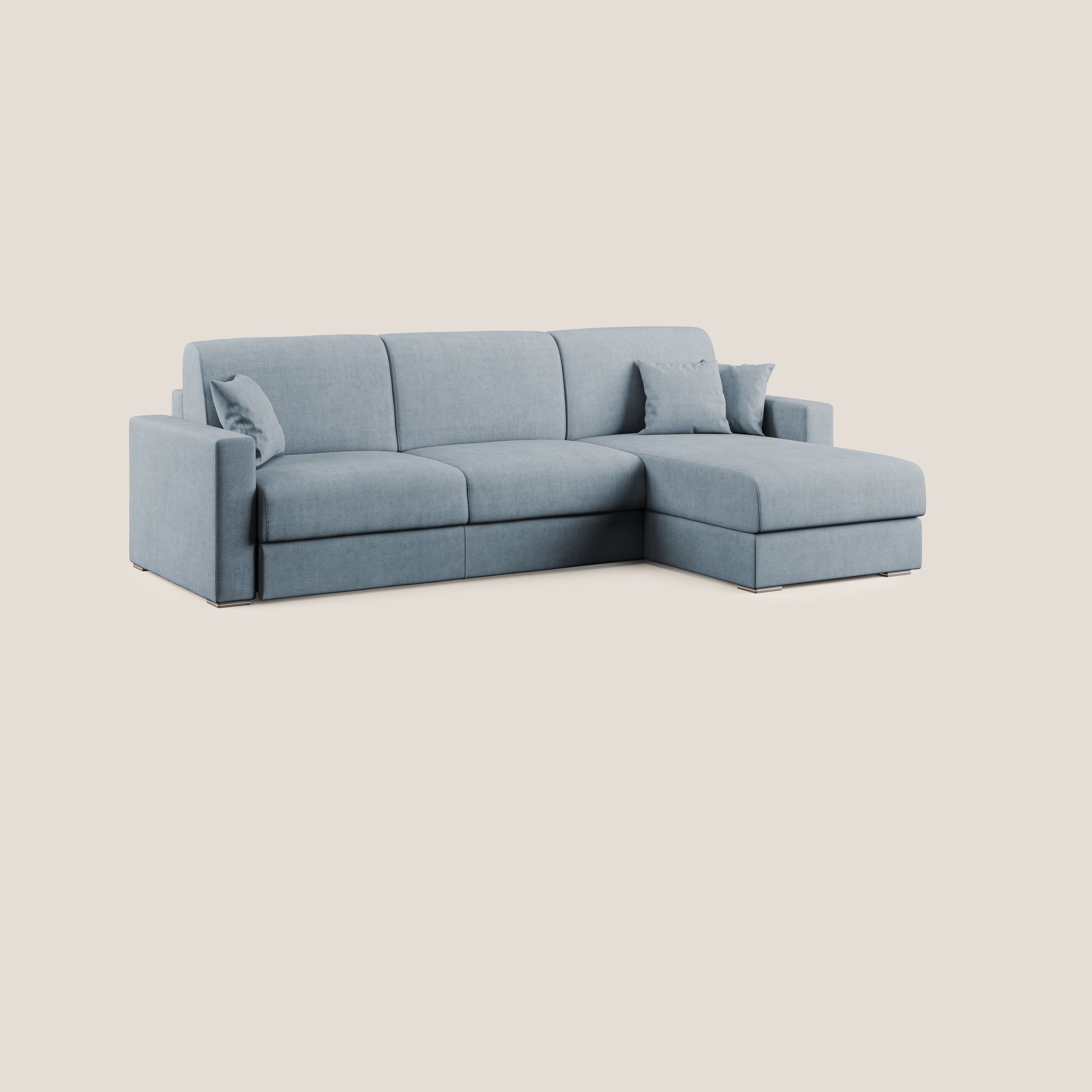Best Divano letto angolare in tessuto impermeabile T02 carta da zucchero - divani.store
